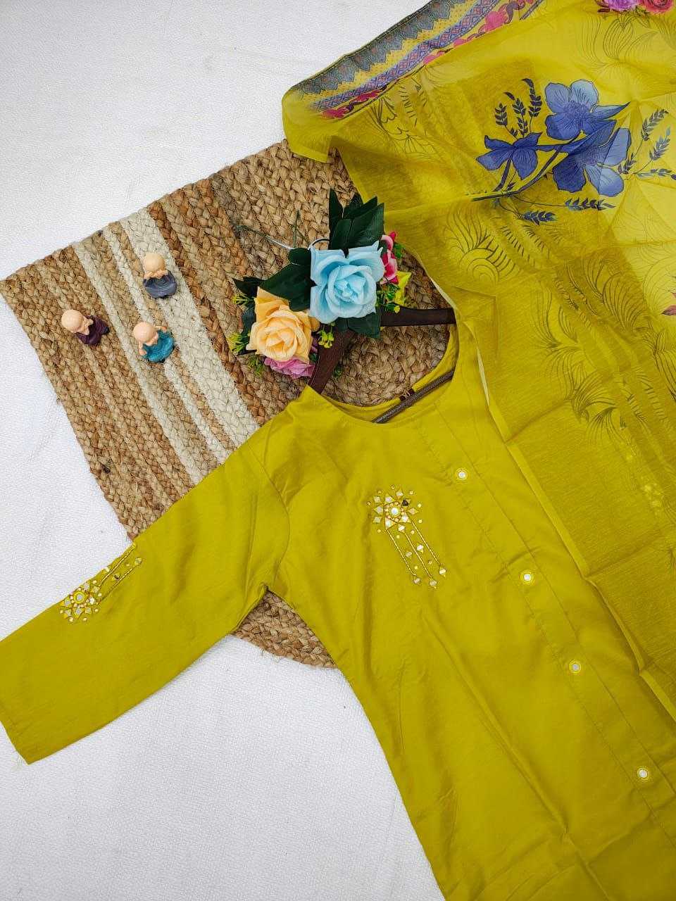 Ynf Heavy Roman Silk KESH517 A7 Suits & Dresses Wholesale Embroidery Suits Party wear suits Yellow Salwar Suit Manufacturer- Kapda Export