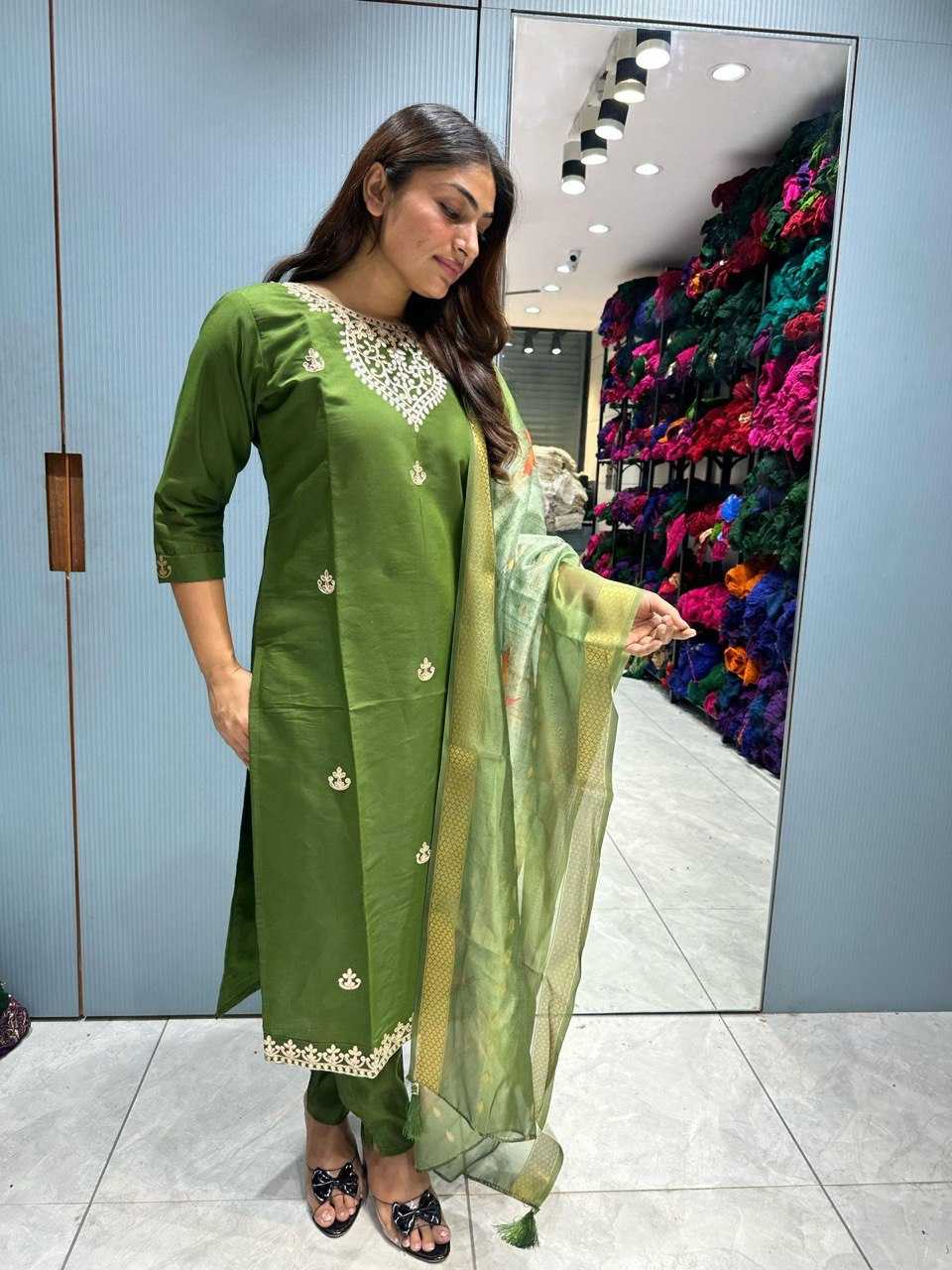 Ynf Heavy Roman Silk KESH601 205 Kurti Wholesale Designer Kurtis Silk Kurtis Gota Patti Kurtis Manufacturer- Kapda Export