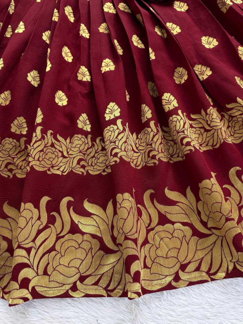 Ynf Jacquard RIN162 5908 Gowns Wholesale Fancy Gowns Anarkali Gown Maroon Gown Manufacturer- Kapda Export