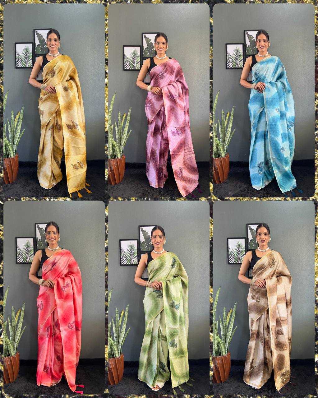 Ynf Khadi Cotton KESH554 PAN KHADI LINNEN Silk Sarees Wholesale Bhagalpuri Silk Sarees Khadi Silk Sarees Zari Border Silk Sarees Manufacturer- Kapda Export