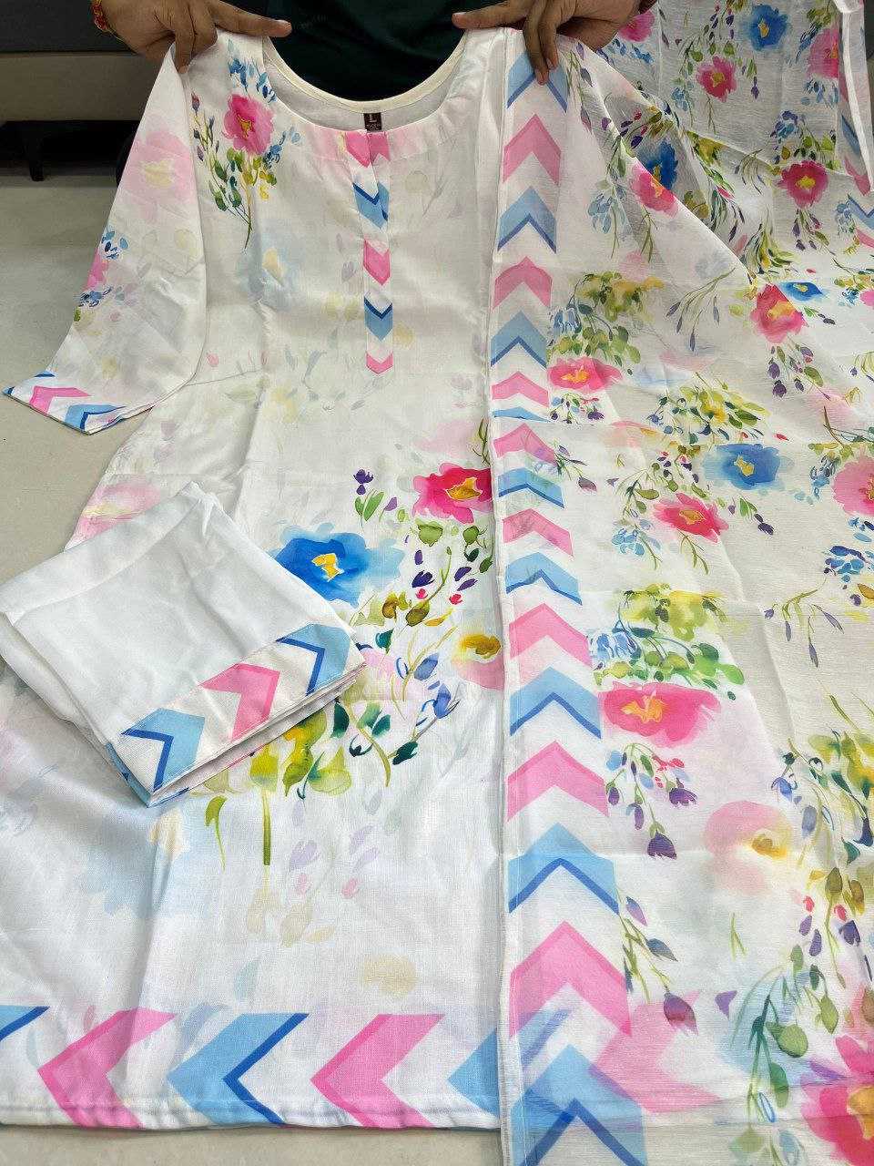 Ynf Linen KESH602 Rangeela Lilan Suits & Dresses Wholesale Printed Suits Cotton Suits White Salwar Suit Manufacturer- Kapda Export