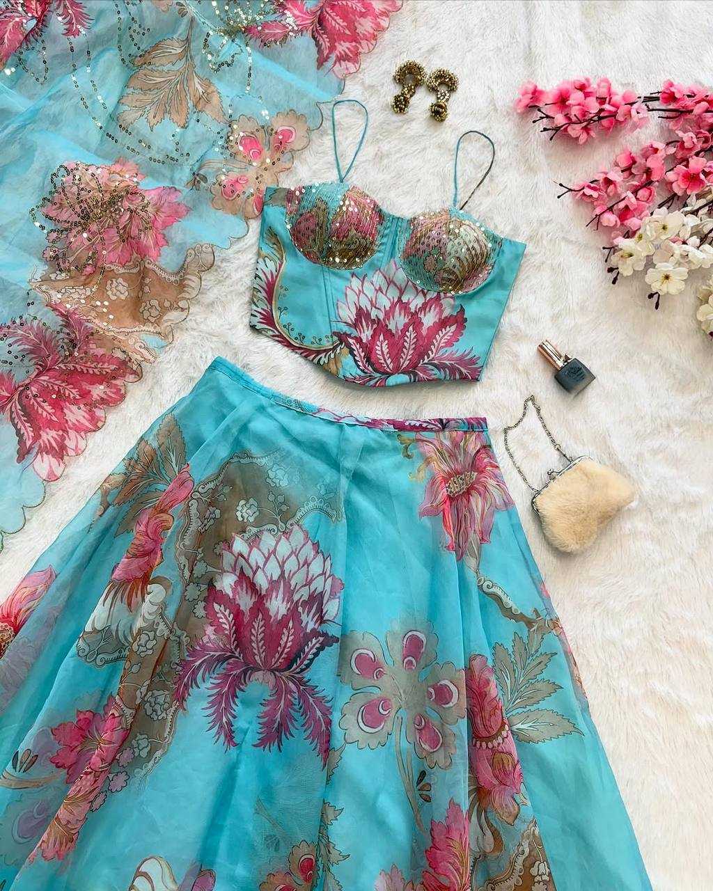 Ynf Organza KESH154 309 Lehengas Wholesale Fancy Lehenga Printed Lehenga A-line lehenga Manufacturer- Kapda Export