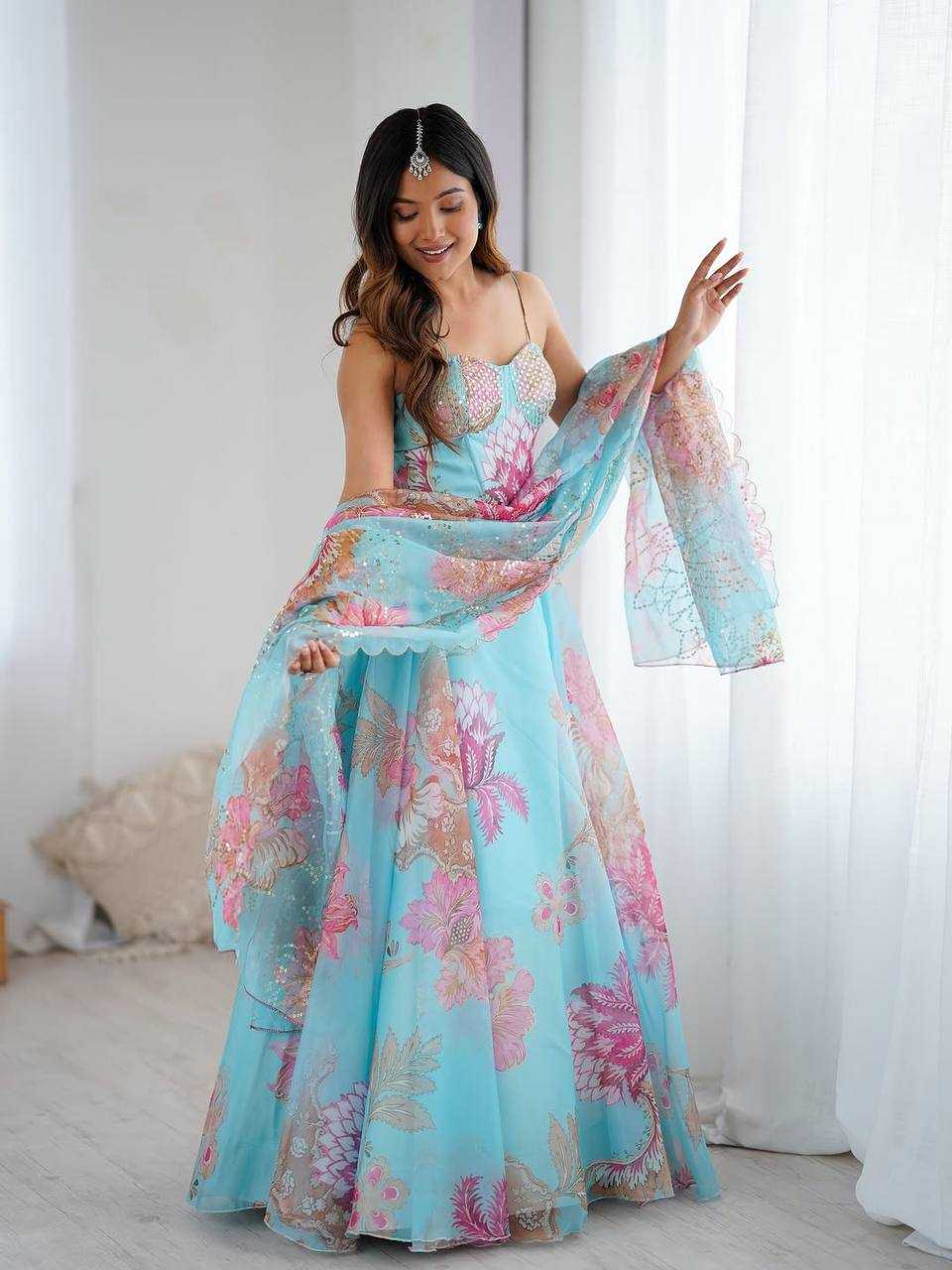 Ynf Organza KESH154 309 Lehengas Wholesale Fancy Lehenga Printed Lehenga A-line lehenga Manufacturer- Kapda Export