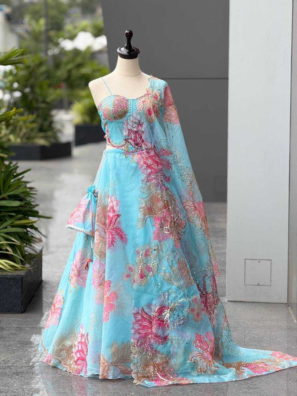 Ynf Organza KESH154 309 Lehengas Wholesale Fancy Lehenga Printed Lehenga A-line lehenga Manufacturer- Kapda Export