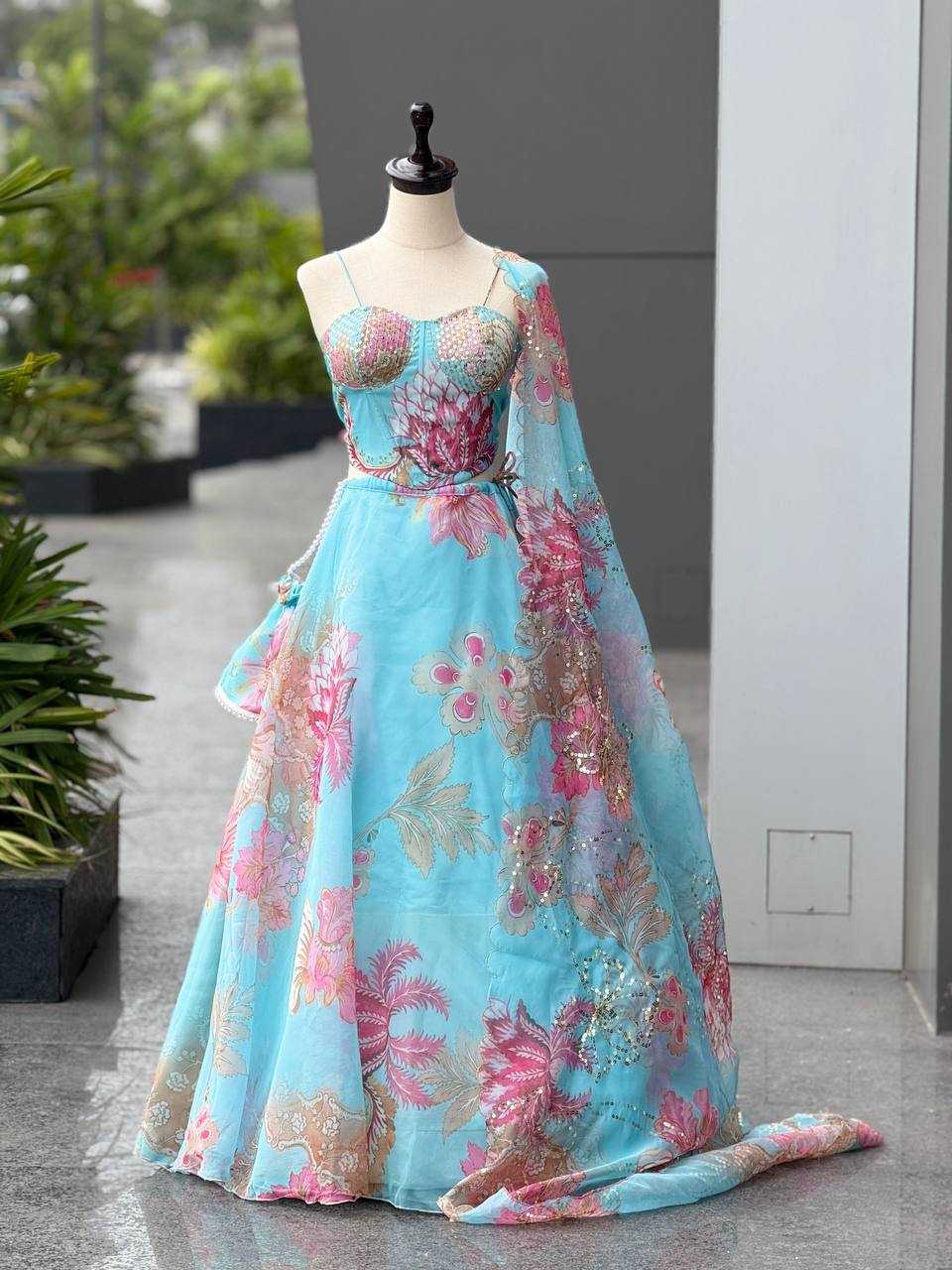 Ynf Organza KESH154 309 Lehengas Wholesale Fancy Lehenga Printed Lehenga A-line lehenga Manufacturer- Kapda Export