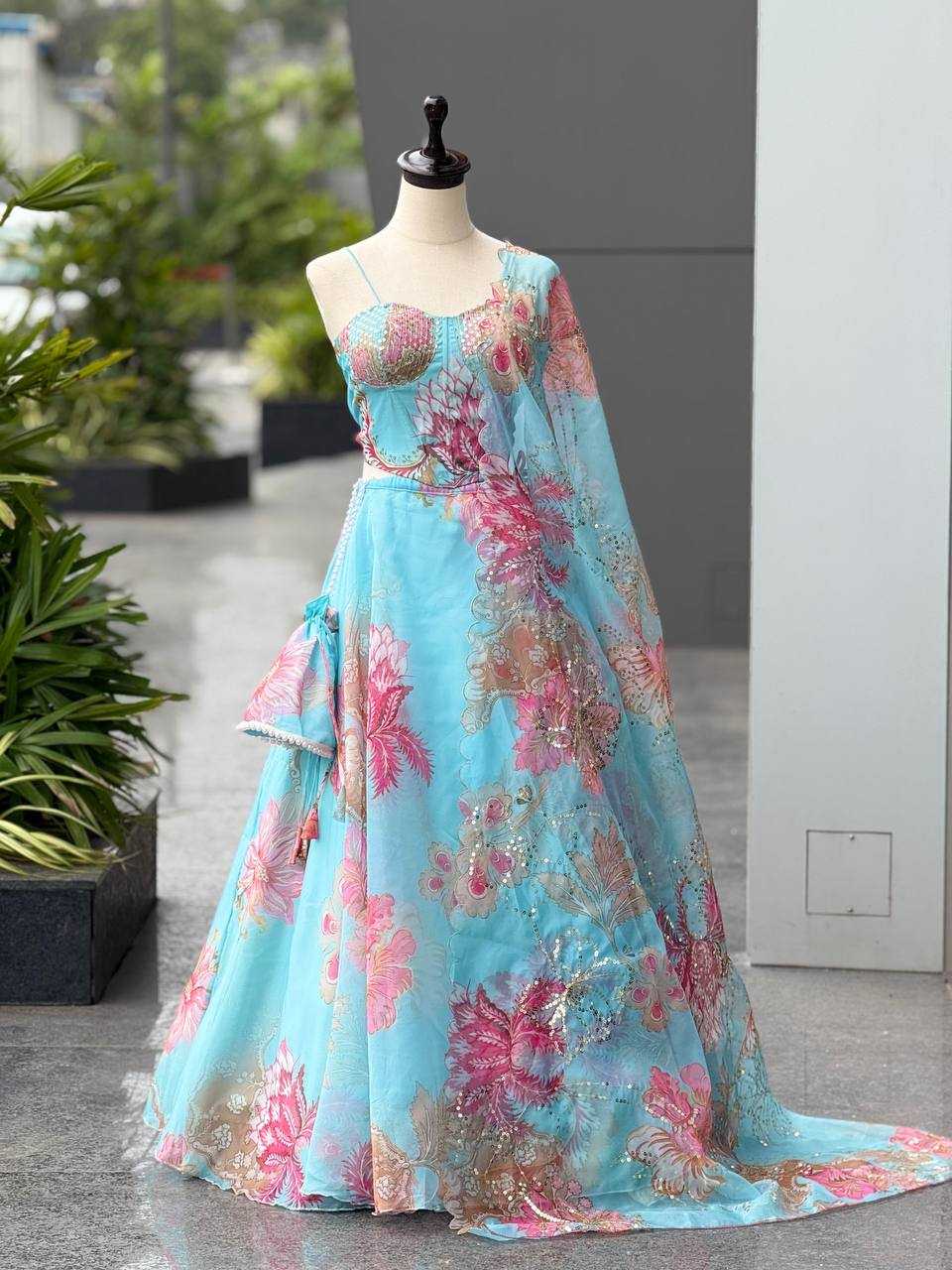 Ynf Organza KESH154 309 Lehengas Wholesale Fancy Lehenga Printed Lehenga A-line lehenga Manufacturer- Kapda Export