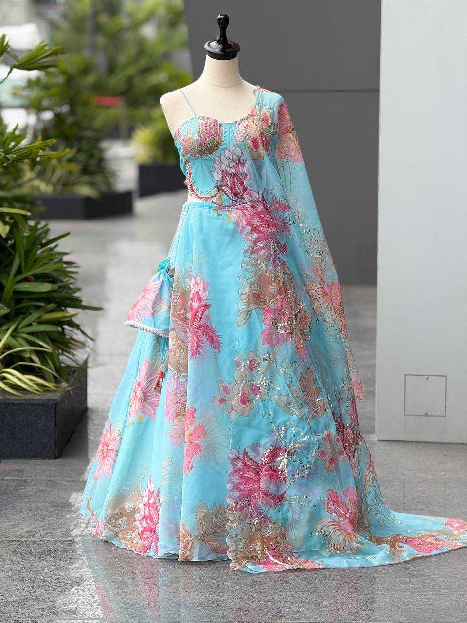 Ynf Organza KESH154 309 Lehengas Wholesale Fancy Lehenga Printed Lehenga A-line lehenga Manufacturer- Kapda Export