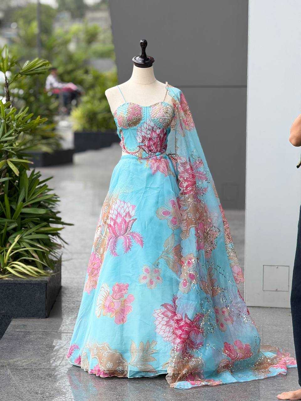 Ynf Organza KESH154 309 Lehengas Wholesale Fancy Lehenga Printed Lehenga A-line lehenga Manufacturer- Kapda Export