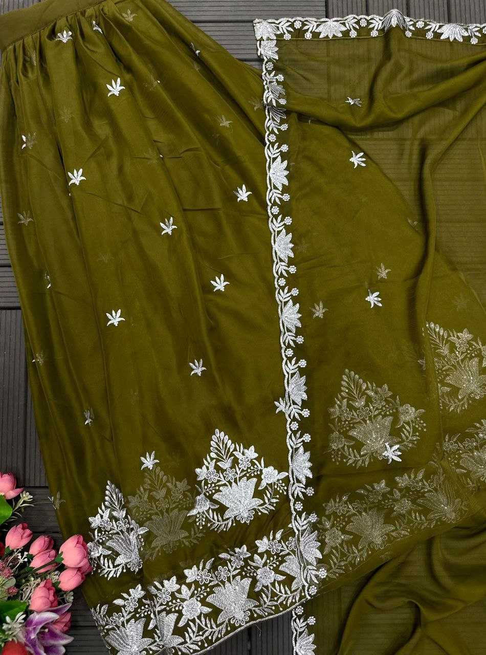 Ynf Organza KESH597 01 Lehengas Wholesale Fancy Lehenga Embroidered Lehenga Lehenga For Mehndi Sequins Lehenga Manufacturer- Kapda Export