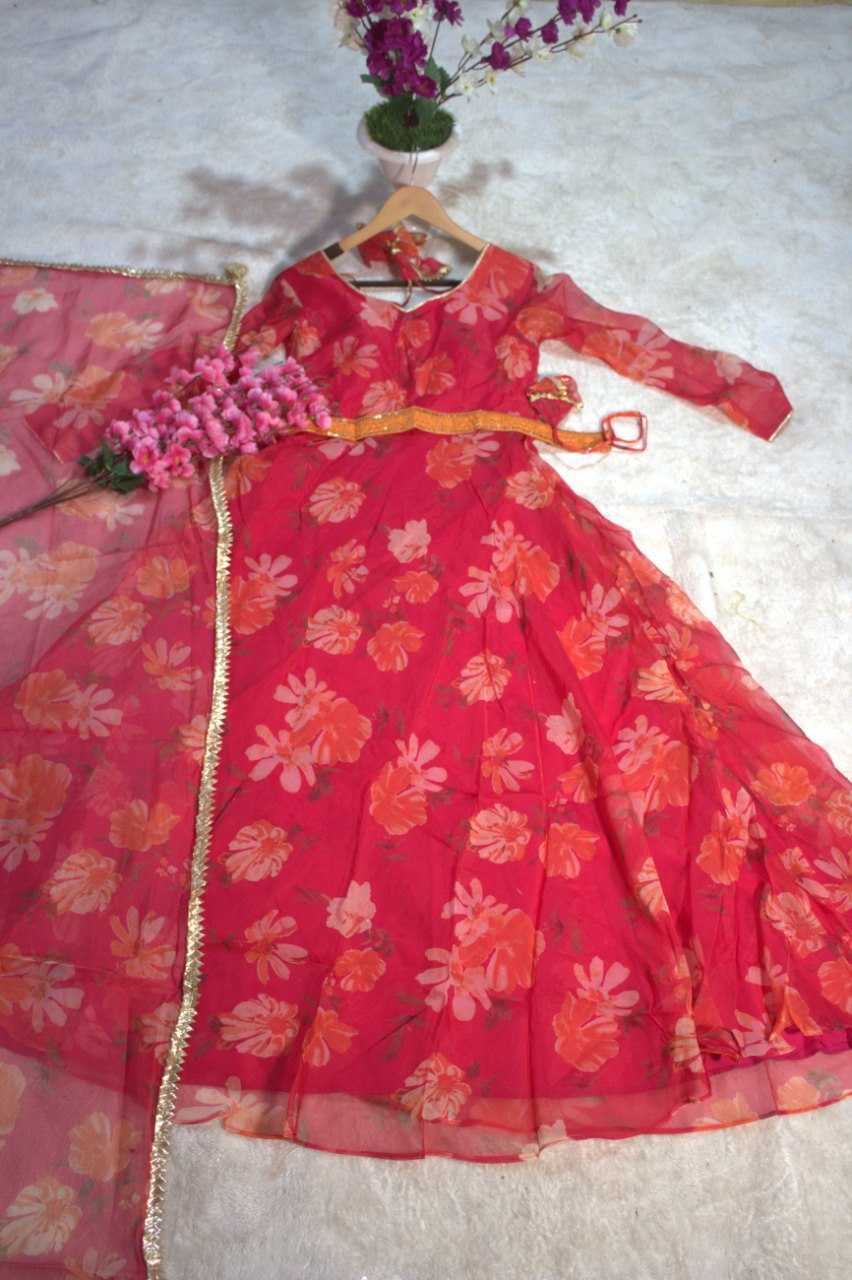 Ynf Organza RIN228 238 Gowns Wholesale Printed Gowns Anarkali Gown Floral Print Gowns Manufacturer- Kapda Export