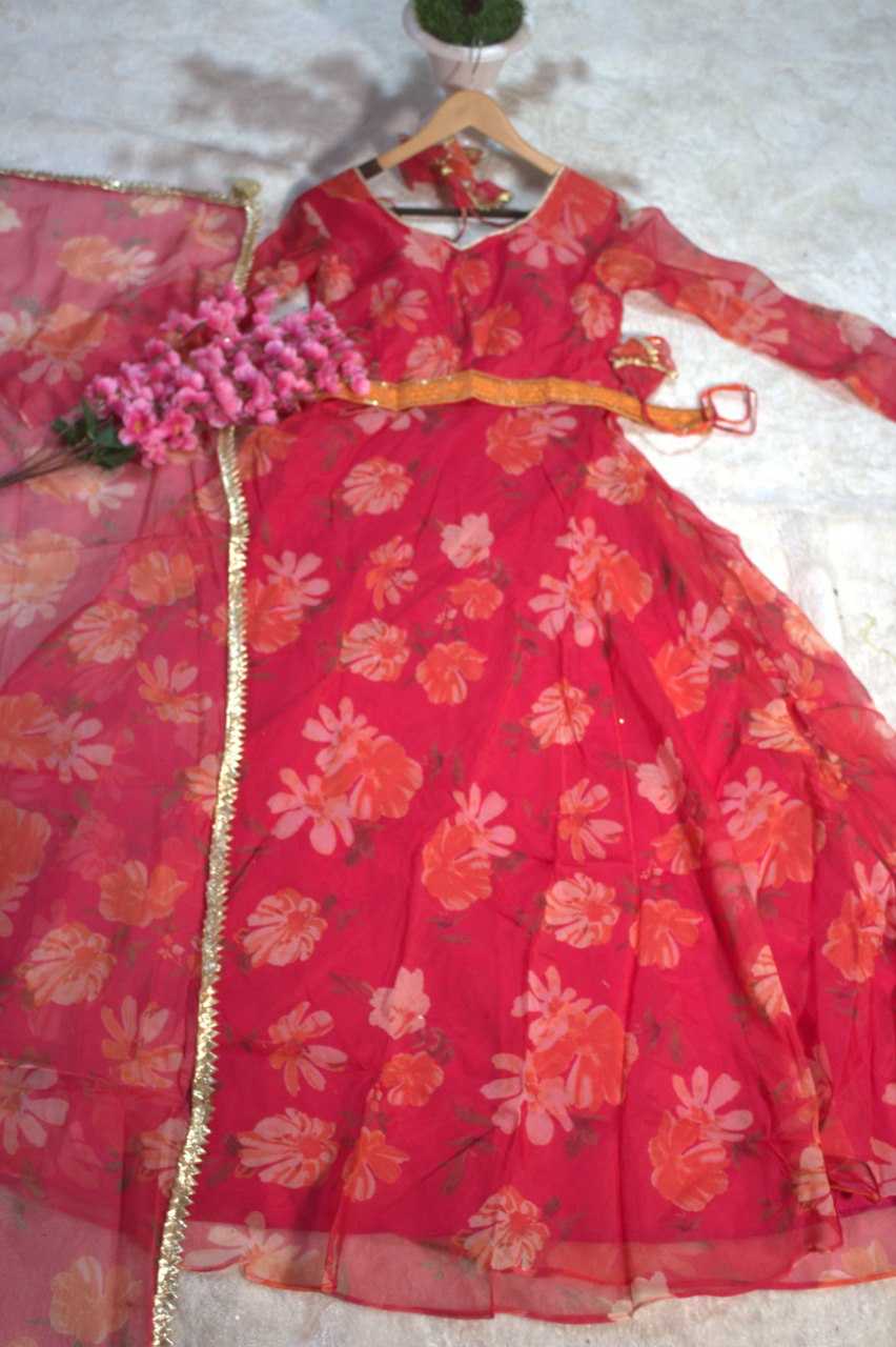 Ynf Organza RIN228 238 Gowns Wholesale Printed Gowns Anarkali Gown Floral Print Gowns Manufacturer- Kapda Export