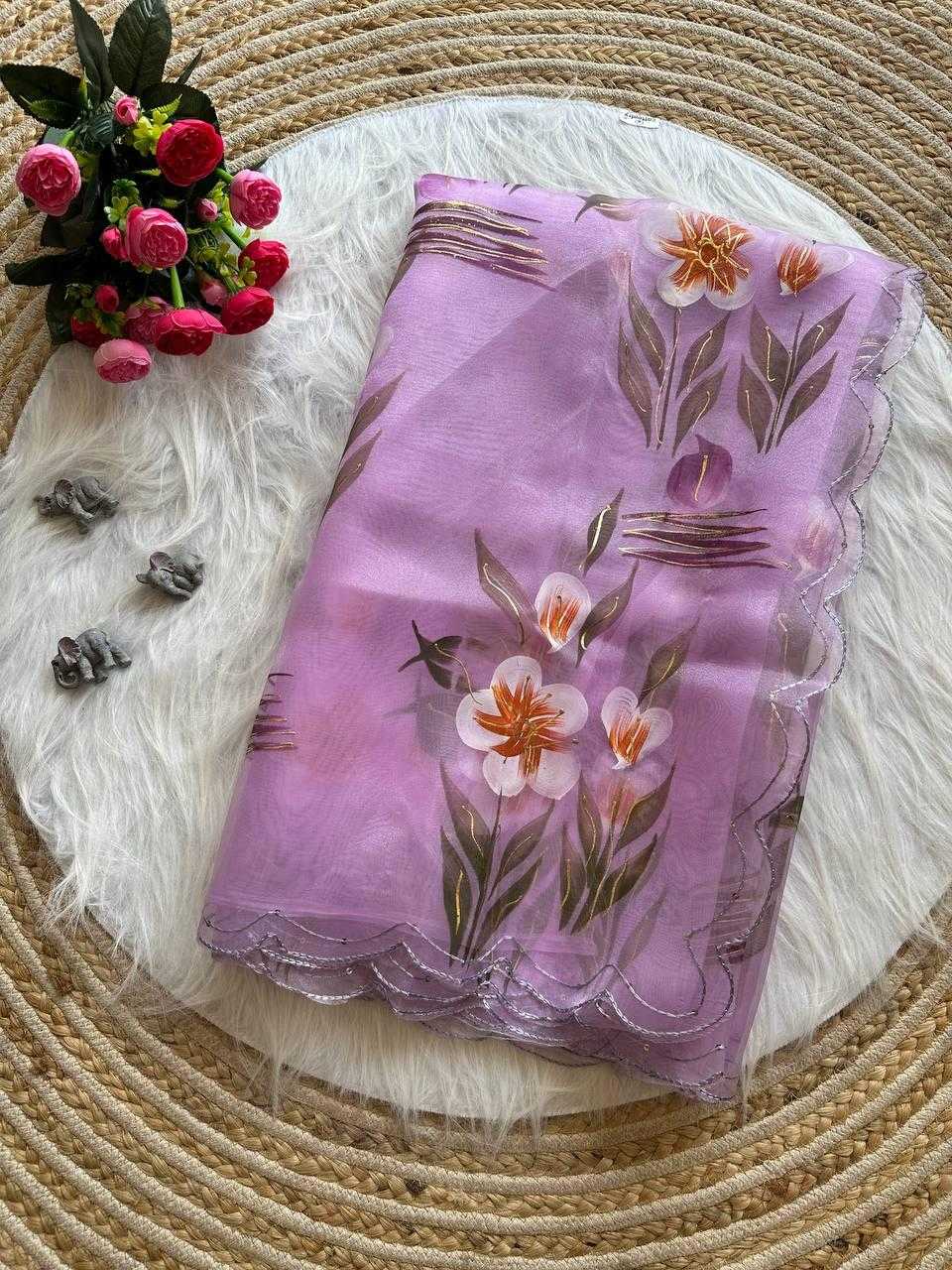 Ynf Organza Silk KESH568 Menka Sarees Wholesale Organza Sarees Hand Printed Saree Silk Sarees Manufacturer- Kapda Export