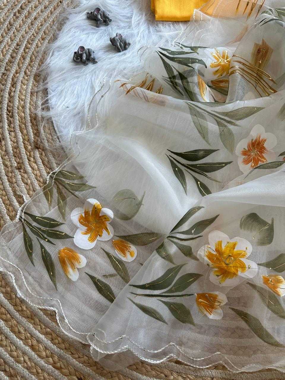 Ynf Organza Silk KESH568 Menka Sarees Wholesale Organza Sarees Hand Printed Saree Silk Sarees Manufacturer- Kapda Export