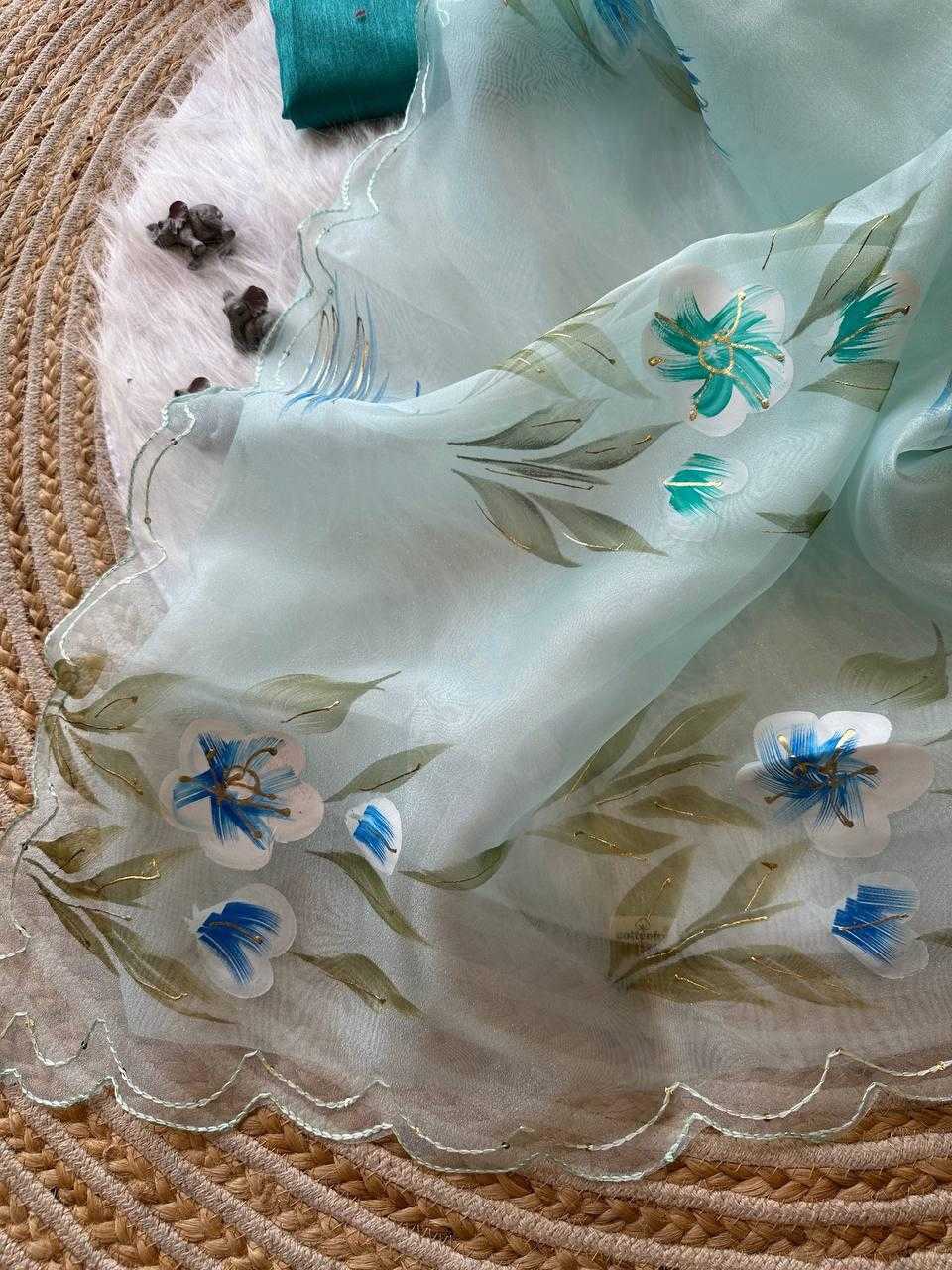 Ynf Organza Silk KESH568 Menka Sarees Wholesale Organza Sarees Hand Printed Saree Silk Sarees Manufacturer- Kapda Export