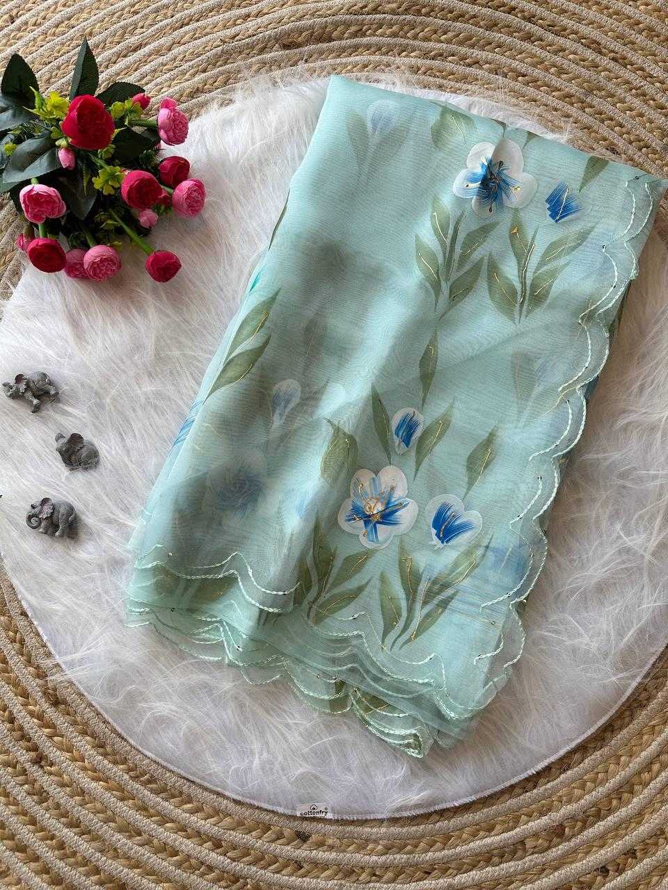 Ynf Organza Silk KESH568 Menka Sarees Wholesale Organza Sarees Hand Printed Saree Silk Sarees Manufacturer- Kapda Export