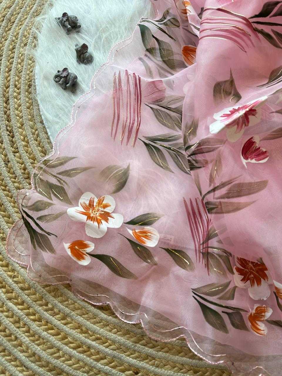 Ynf Organza Silk KESH568 Menka Sarees Wholesale Organza Sarees Hand Printed Saree Silk Sarees Manufacturer- Kapda Export