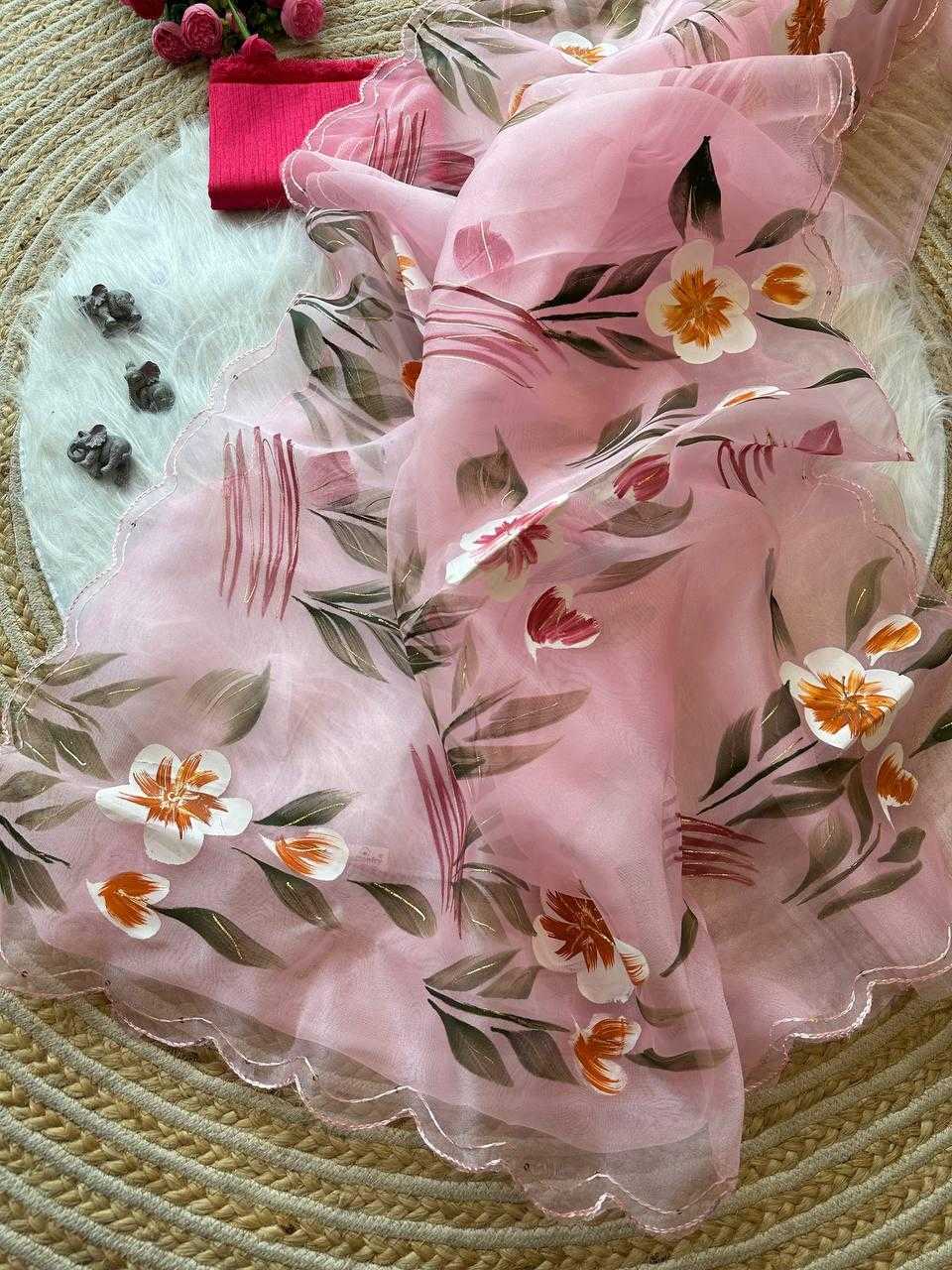 Ynf Organza Silk KESH568 Menka Sarees Wholesale Organza Sarees Hand Printed Saree Silk Sarees Manufacturer- Kapda Export