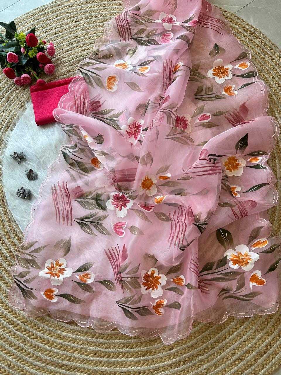 Ynf Organza Silk KESH568 Menka Sarees Wholesale Organza Sarees Hand Printed Saree Silk Sarees Manufacturer- Kapda Export