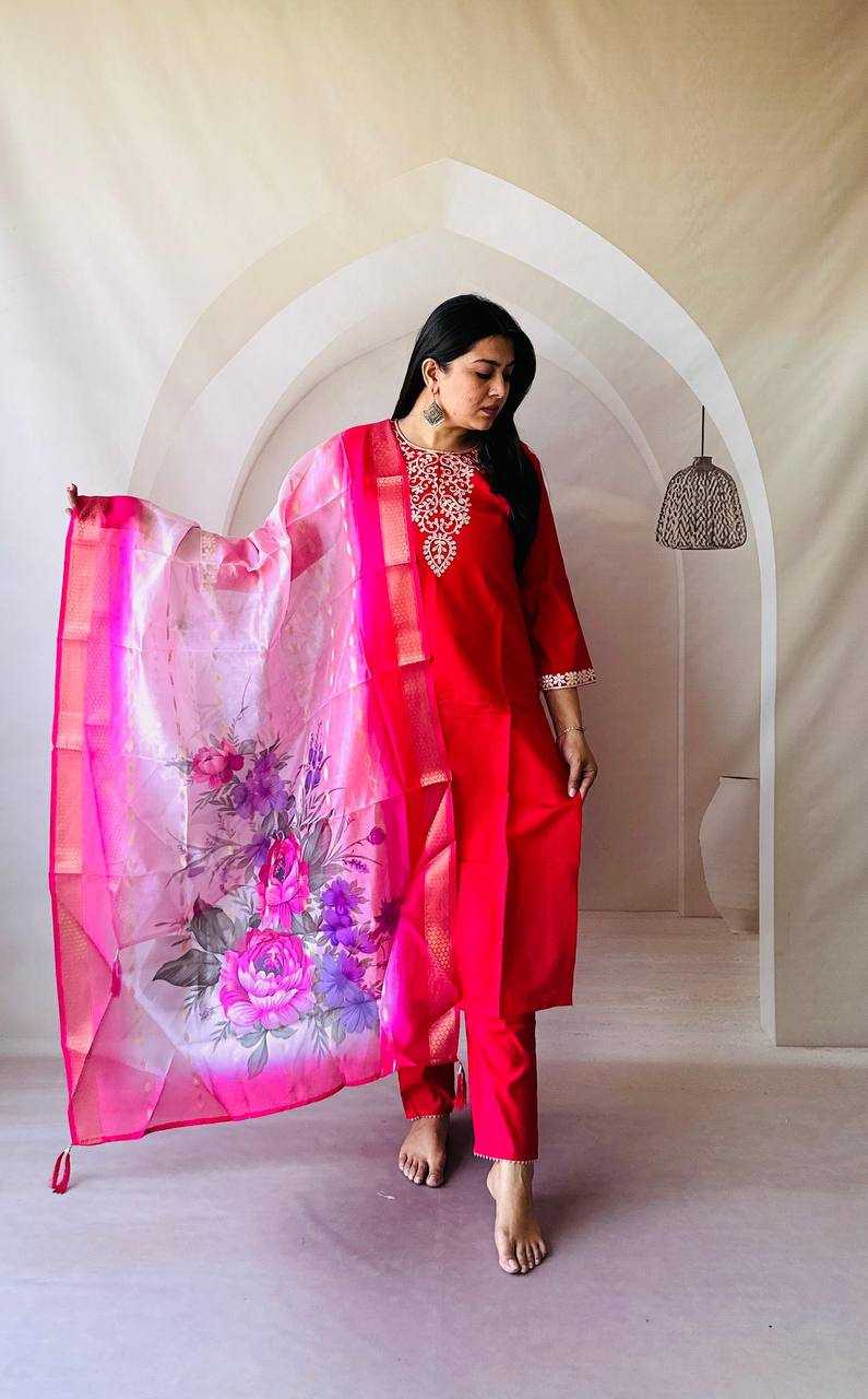 Ynf Premium Roman Silk KESH601 215 Kurti Wholesale Party Wear Kurtis Kurti Bottom With Dupatta Gota Patti Kurtis Manufacturer- Kapda Export