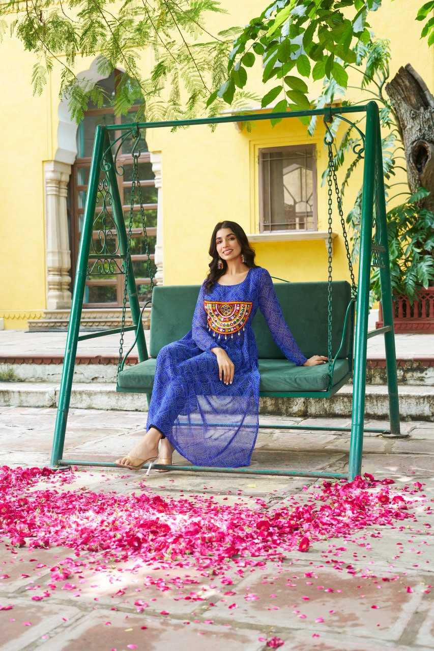 Ynf Pure Bandhej KESH491 9266 Kurti Wholesale Festive Kurtis Long Kurtis Printed Kurtis Bandhani Kurtis Manufacturer- Kapda Export