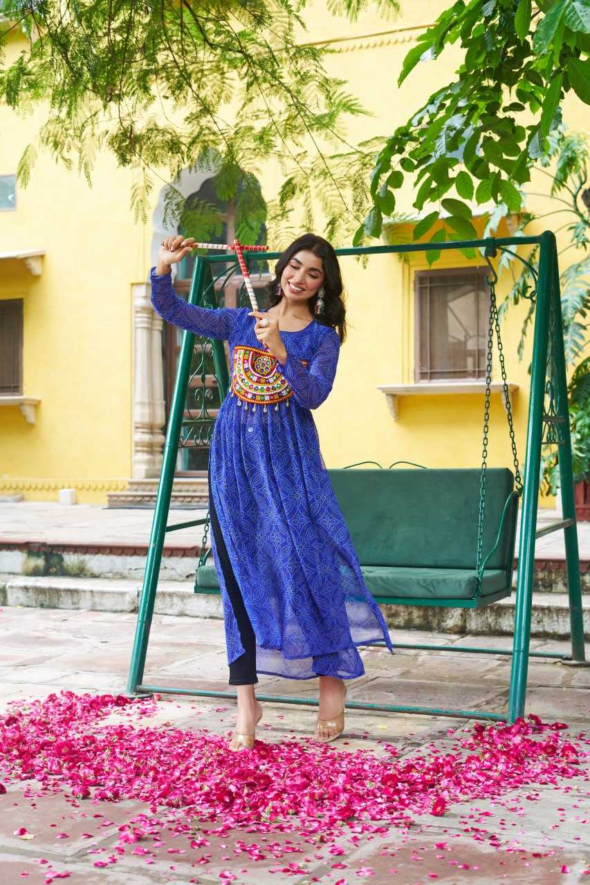 Ynf Pure Bandhej KESH491 9266 Kurti Wholesale Festive Kurtis Long Kurtis Printed Kurtis Bandhani Kurtis Manufacturer- Kapda Export