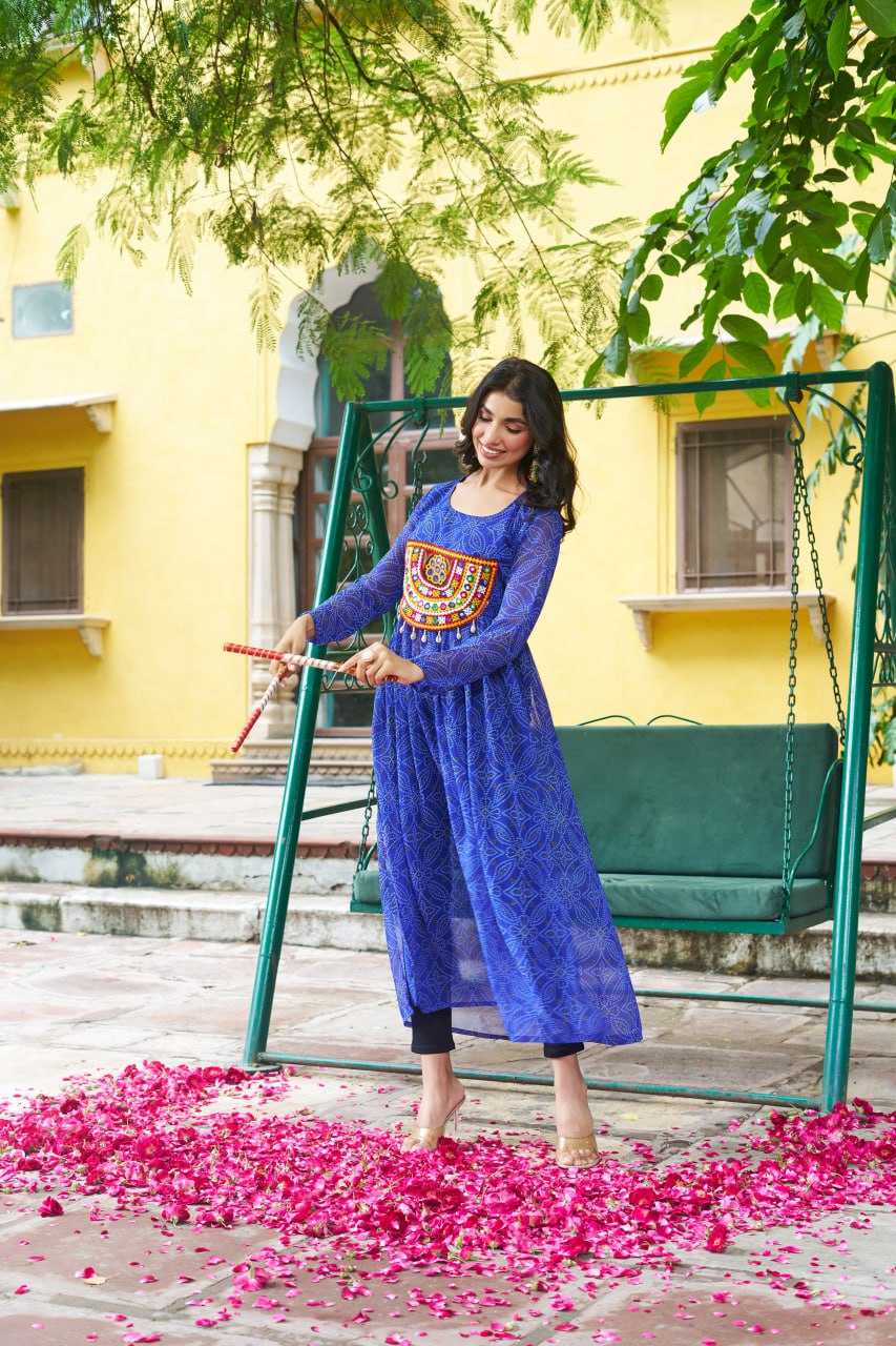 Ynf Pure Bandhej KESH491 9266 Kurti Wholesale Festive Kurtis Long Kurtis Printed Kurtis Bandhani Kurtis Manufacturer- Kapda Export