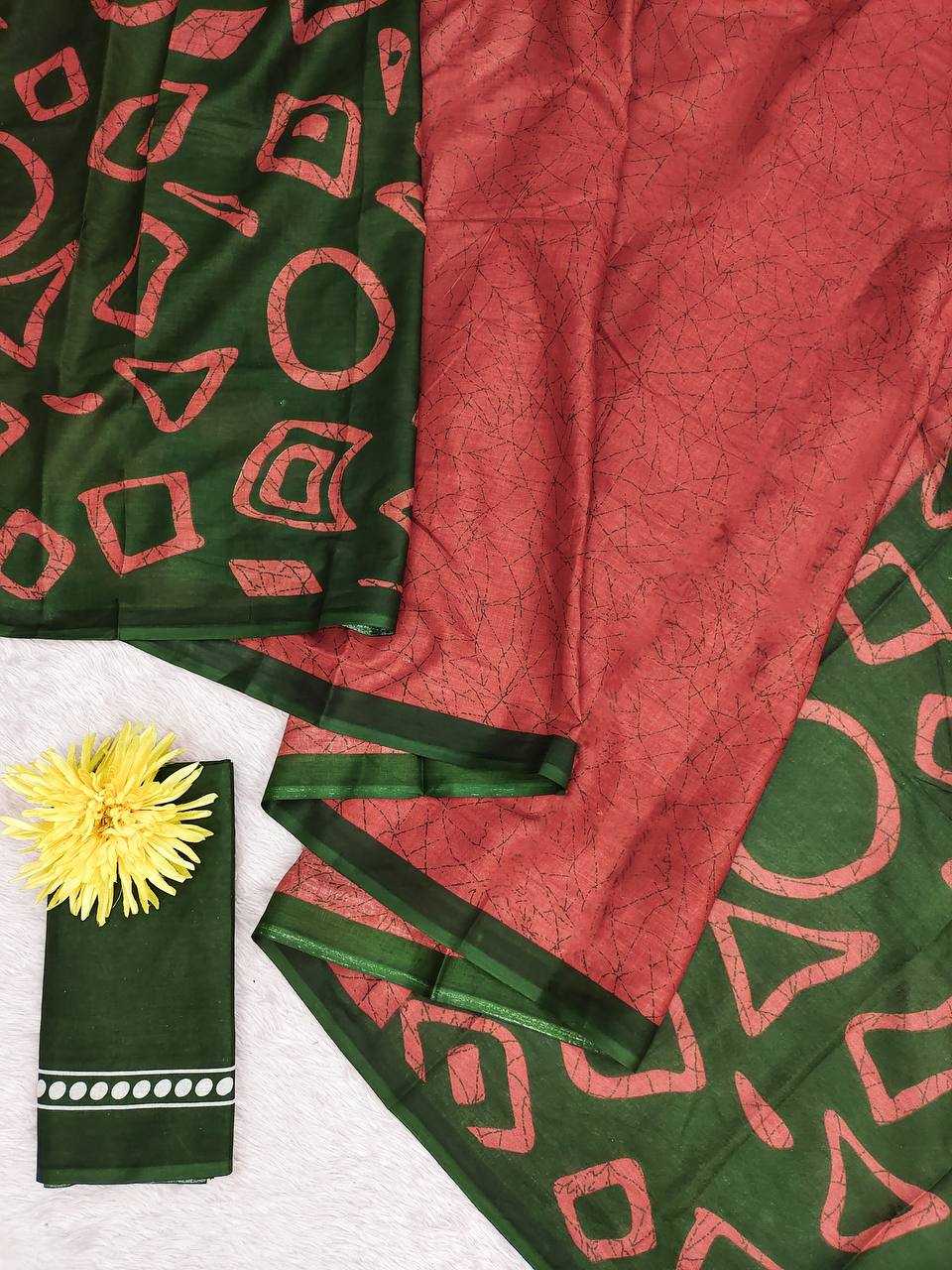 Ynf Pure Cotton RIN229 4-DIVYA Sarees Wholesale Batik Sarees Cotton Sarees Manufacturer- Kapda Export