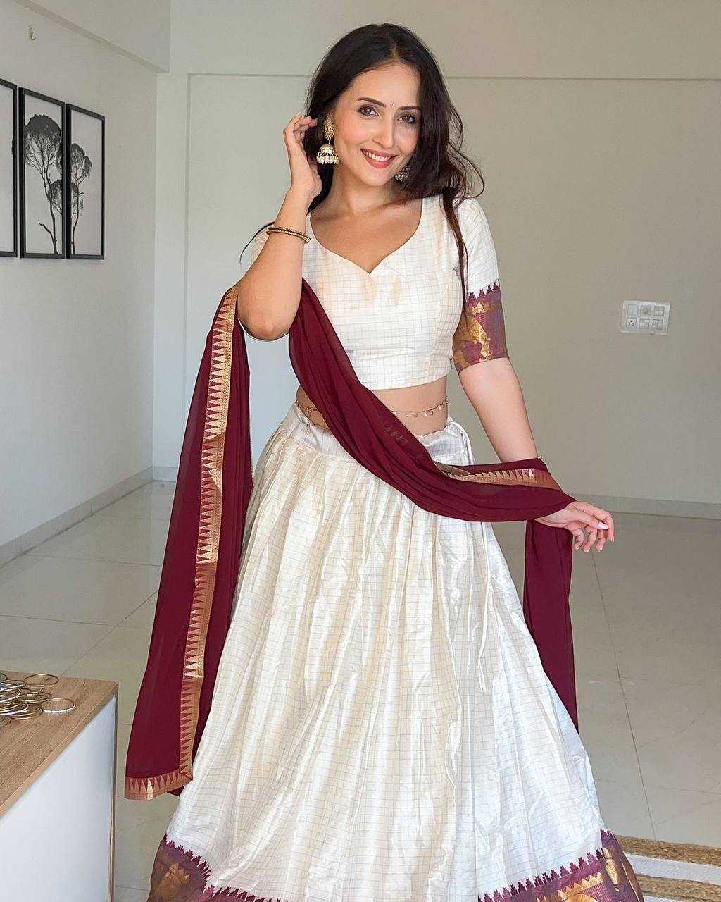 Ynf Pure Silk KESH485 19 Lehengas Wholesale Traditional Lehenga Silk Lehenga White Lehenga Manufacturer- Kapda Export