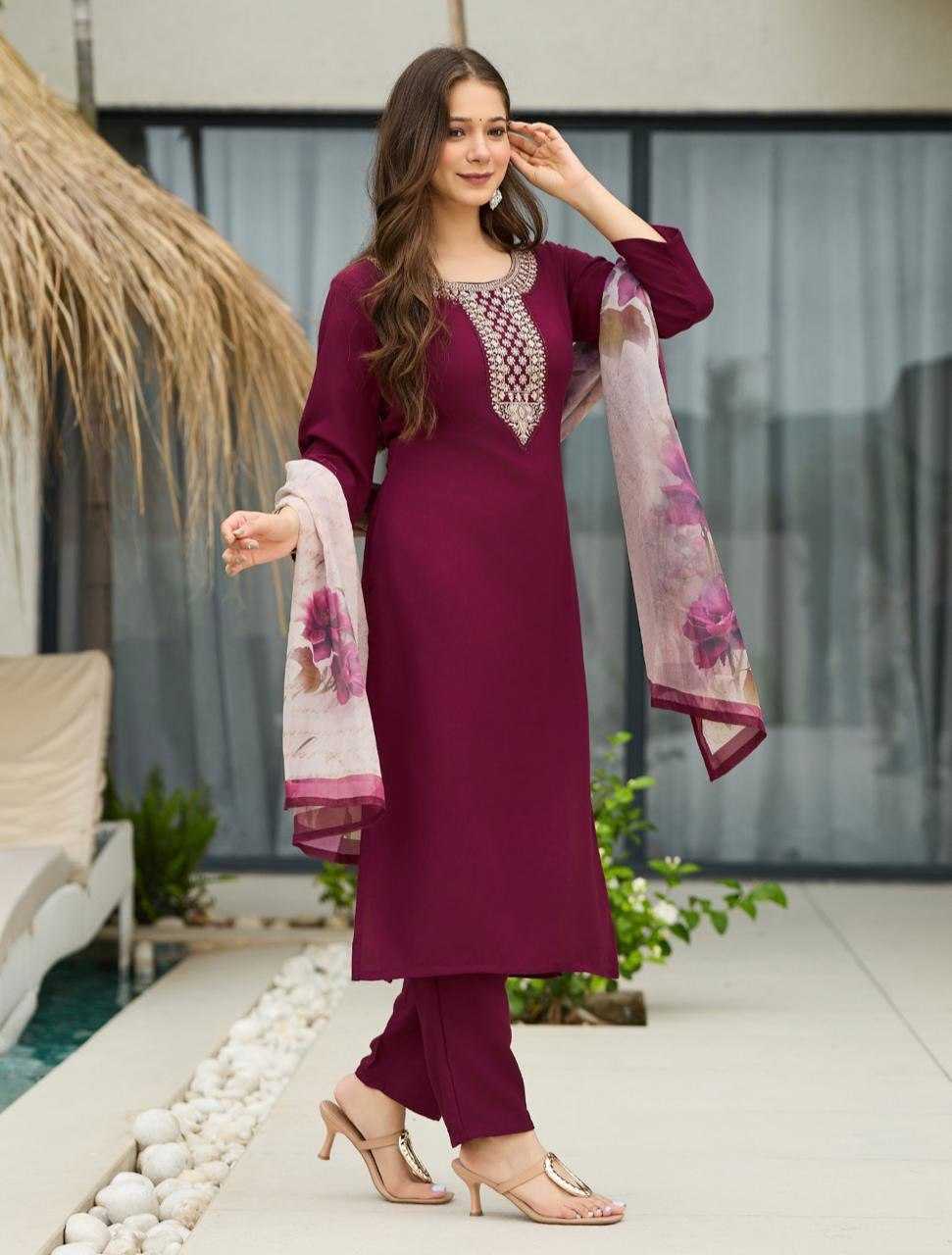 Ynf Rayon KESH175 Stoberry Suits & Dresses Wholesale Ladies Suits Embroidery Suits Maroon Salwar Suit Manufacturer- Kapda Export