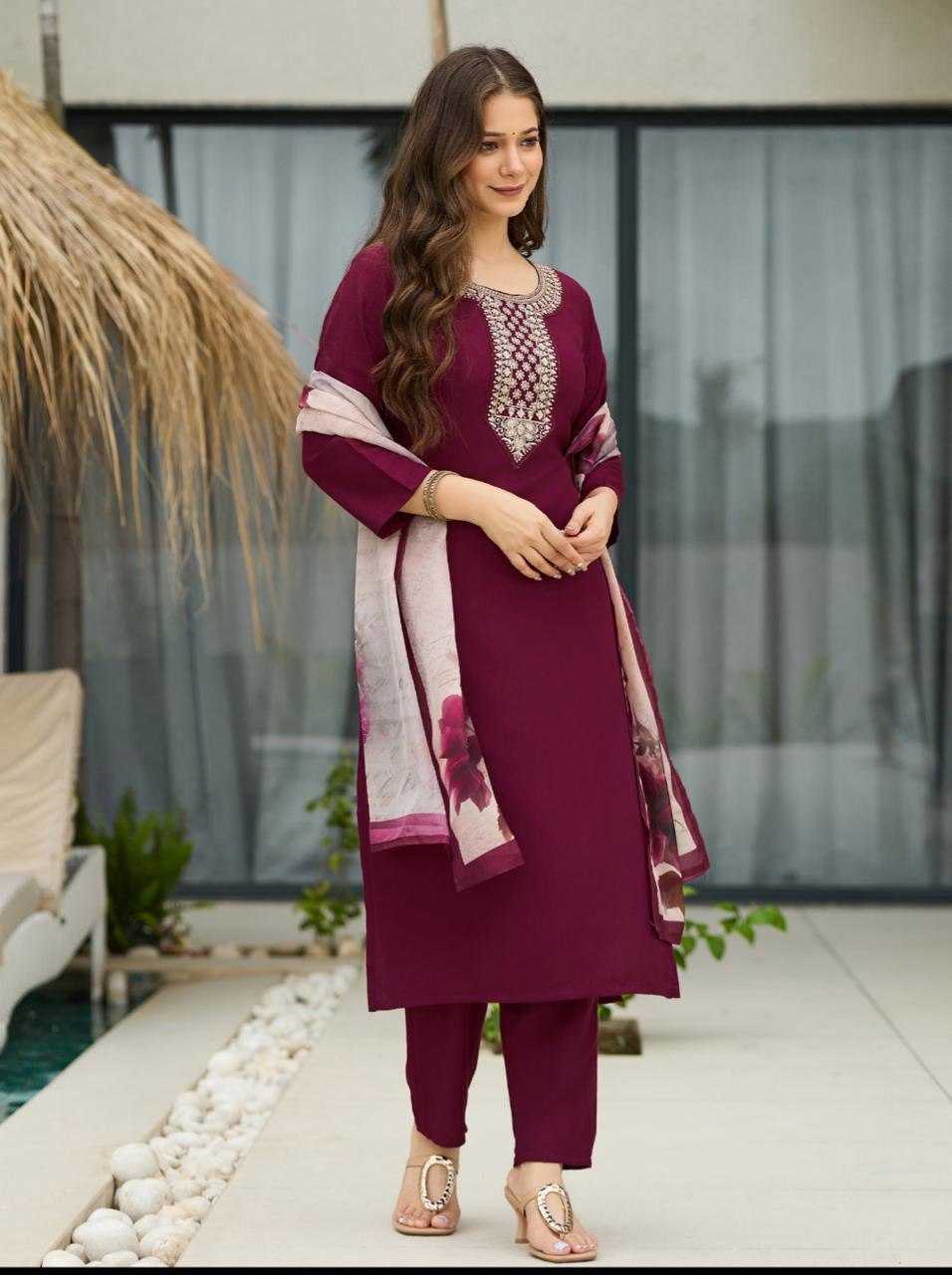 Ynf Rayon KESH175 Stoberry Suits & Dresses Wholesale Ladies Suits Embroidery Suits Maroon Salwar Suit Manufacturer- Kapda Export