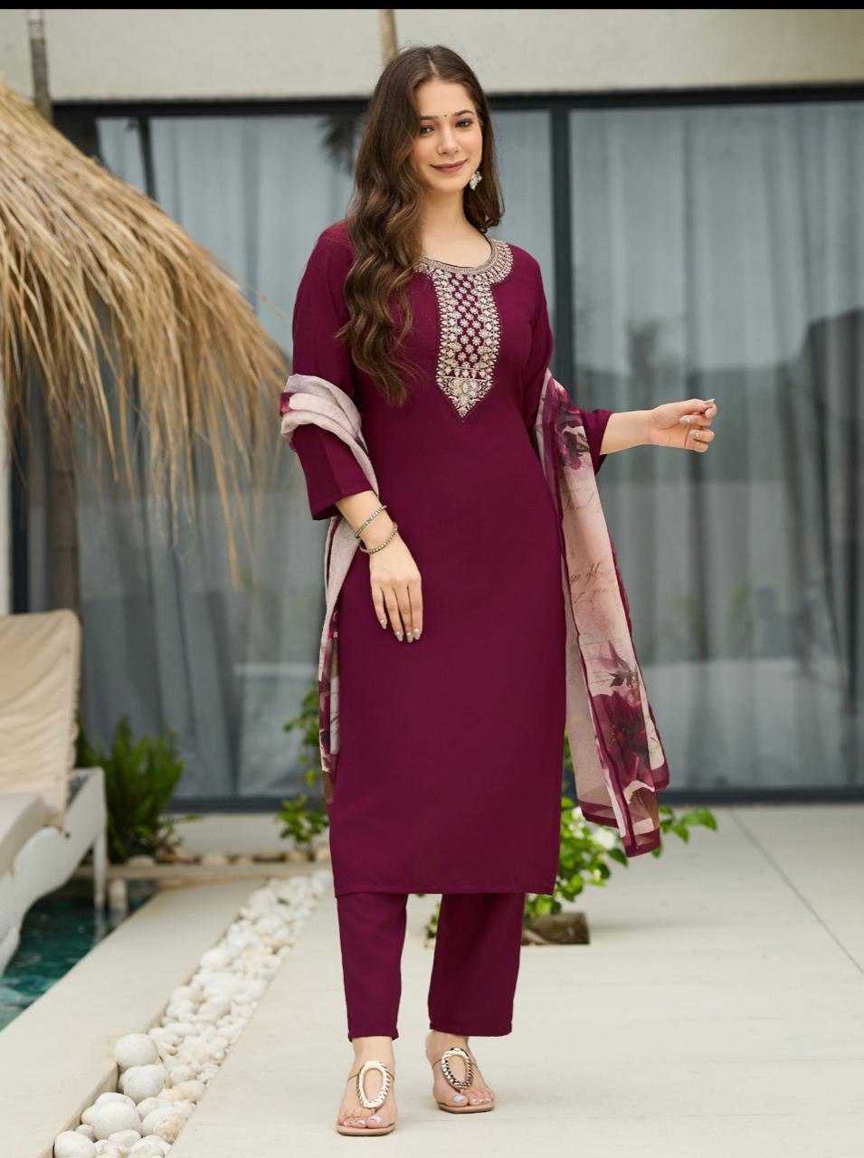 Ynf Rayon KESH175 Stoberry Suits & Dresses Wholesale Ladies Suits Embroidery Suits Maroon Salwar Suit Manufacturer- Kapda Export