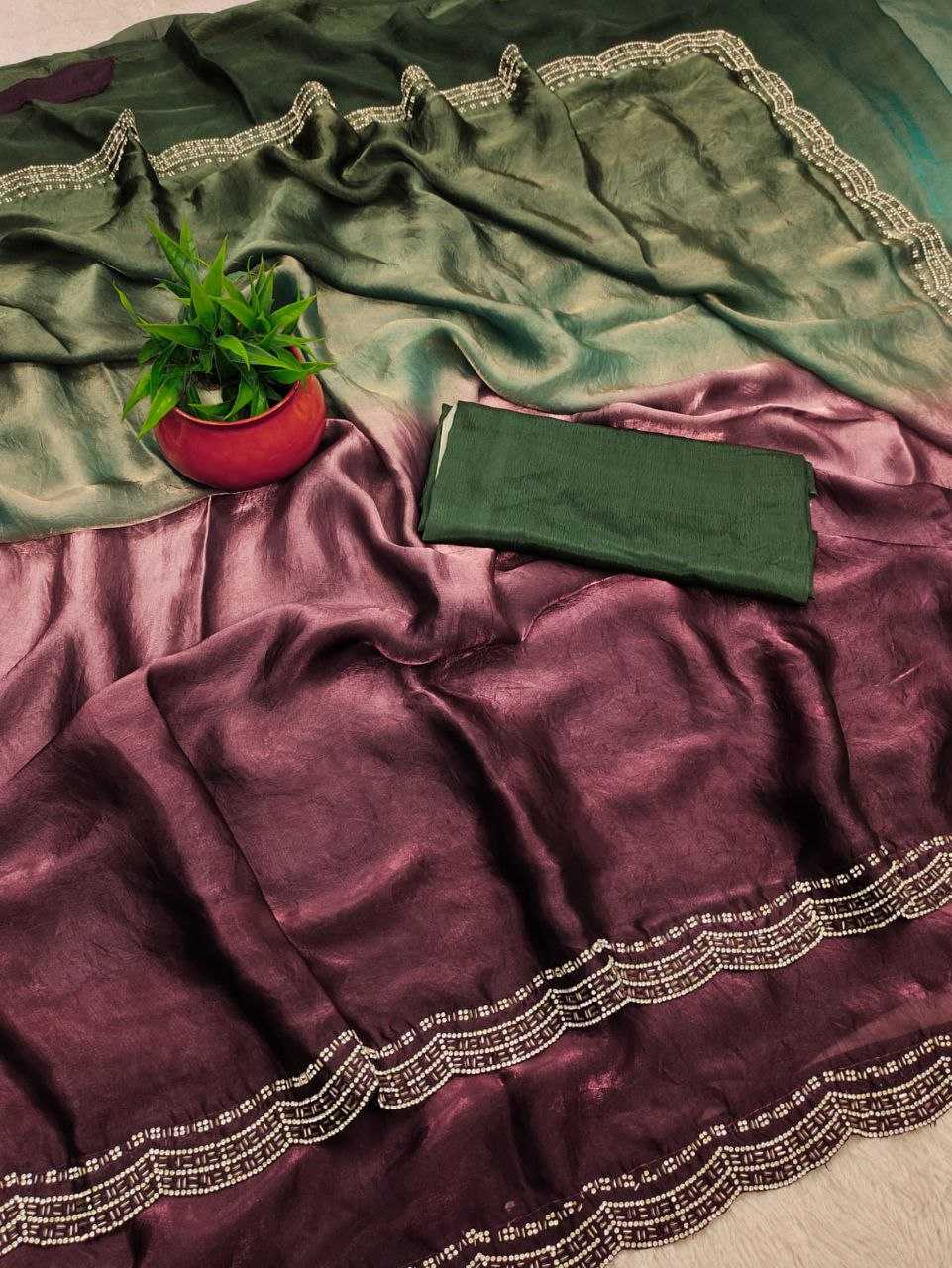 Ynf Satin KESH588 RUCHIKA Sarees Wholesale Party Wear Sarees Ruffle Sarees Satin Sarees Manufacturer- Kapda Export