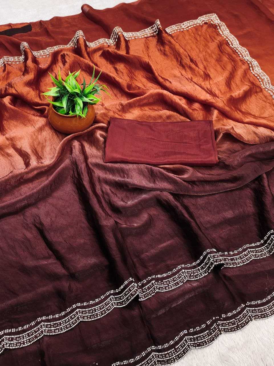 Ynf Satin KESH588 RUCHIKA Sarees Wholesale Party Wear Sarees Ruffle Sarees Satin Sarees Manufacturer- Kapda Export