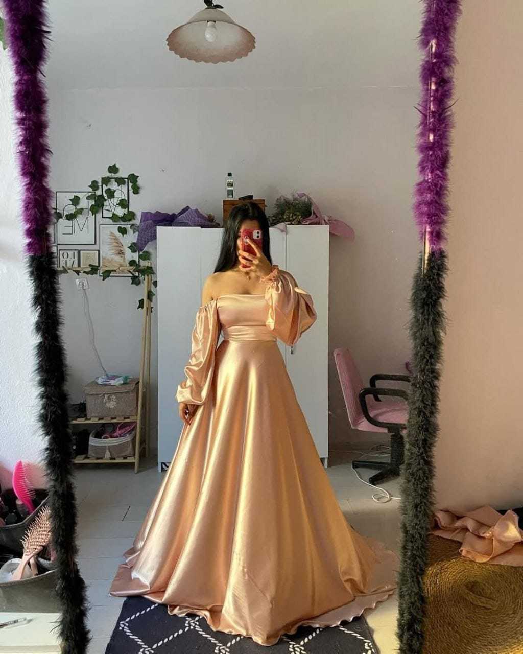 Ynf Satin RIN157 2164 Gowns Plus Size Collections Wholesale Fancy Gowns Party Gowns Satin Gowns Manufacturer- Kapda Export