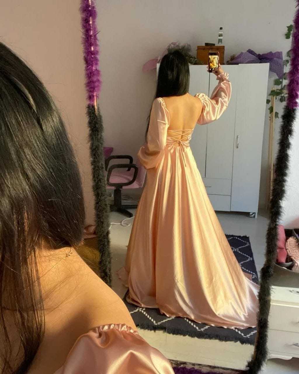 Ynf Satin RIN157 2164 Gowns Plus Size Collections Wholesale Fancy Gowns Party Gowns Satin Gowns Manufacturer- Kapda Export