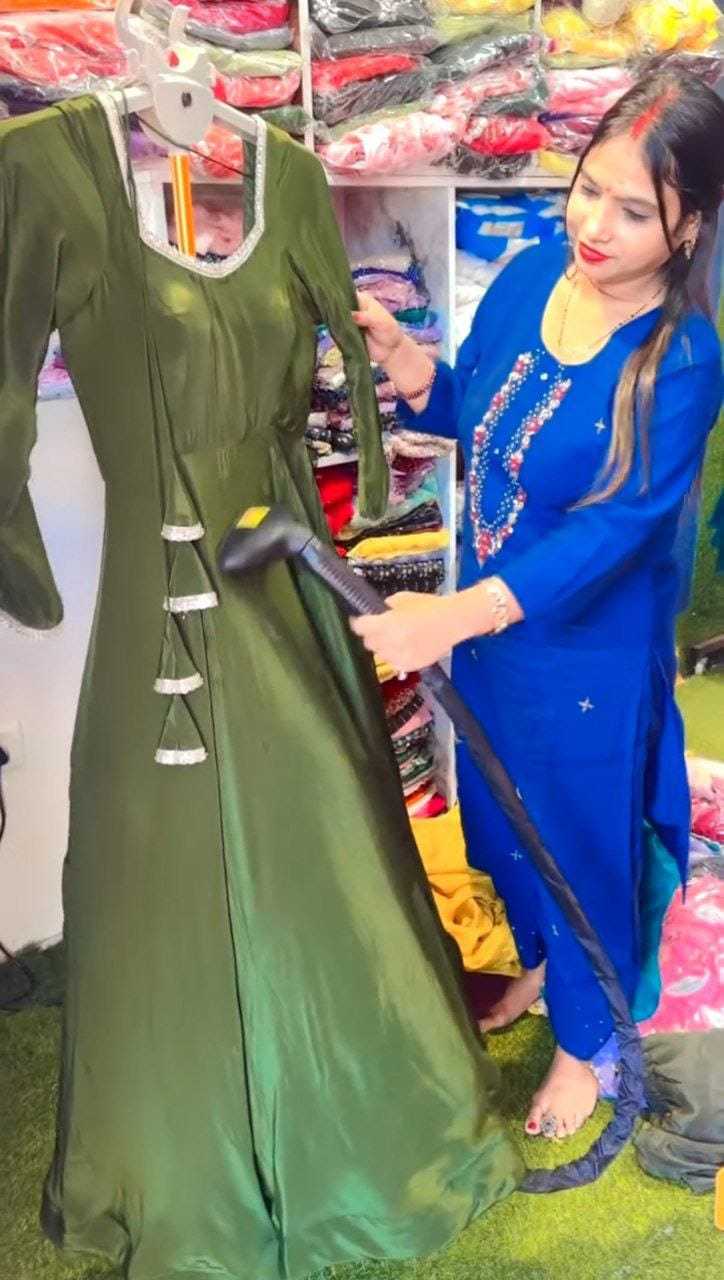 Ynf Satin RIN157 2187 Gowns Plus Size Collections Wholesale Party Gowns Designer Gowns Satin Gowns Manufacturer- Kapda Export