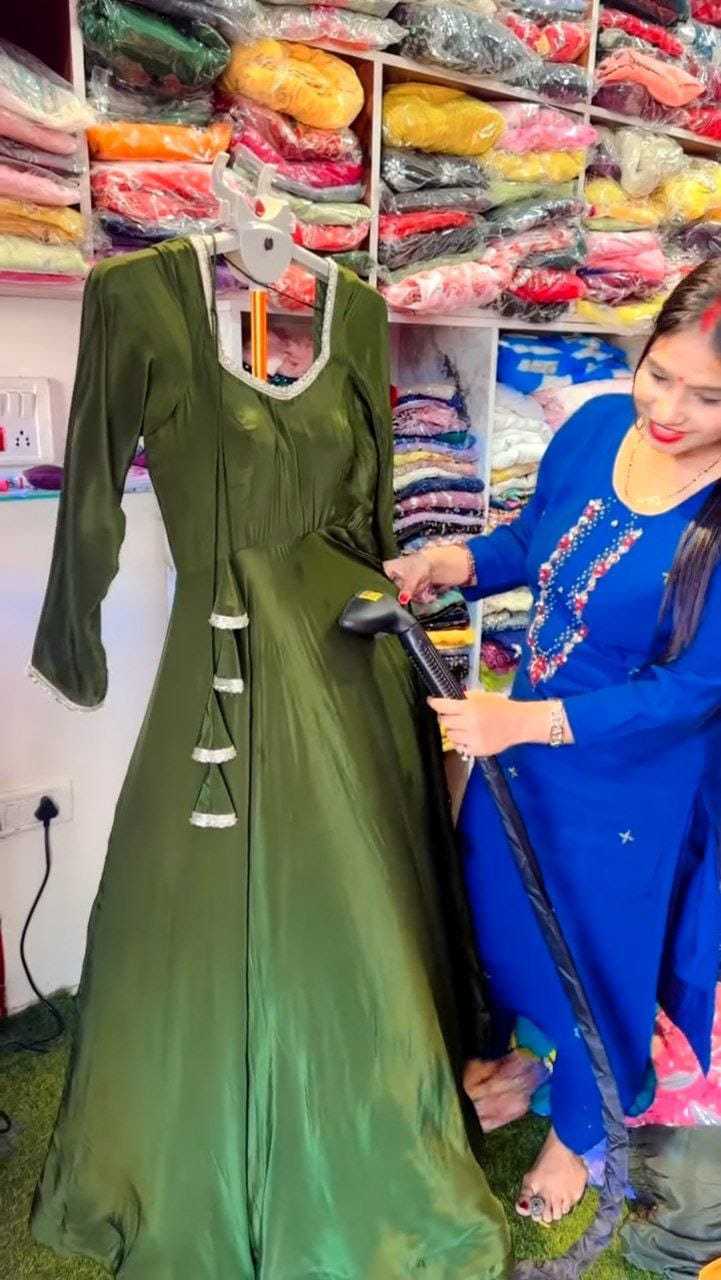 Ynf Satin RIN157 2187 Gowns Plus Size Collections Wholesale Party Gowns Designer Gowns Satin Gowns Manufacturer- Kapda Export