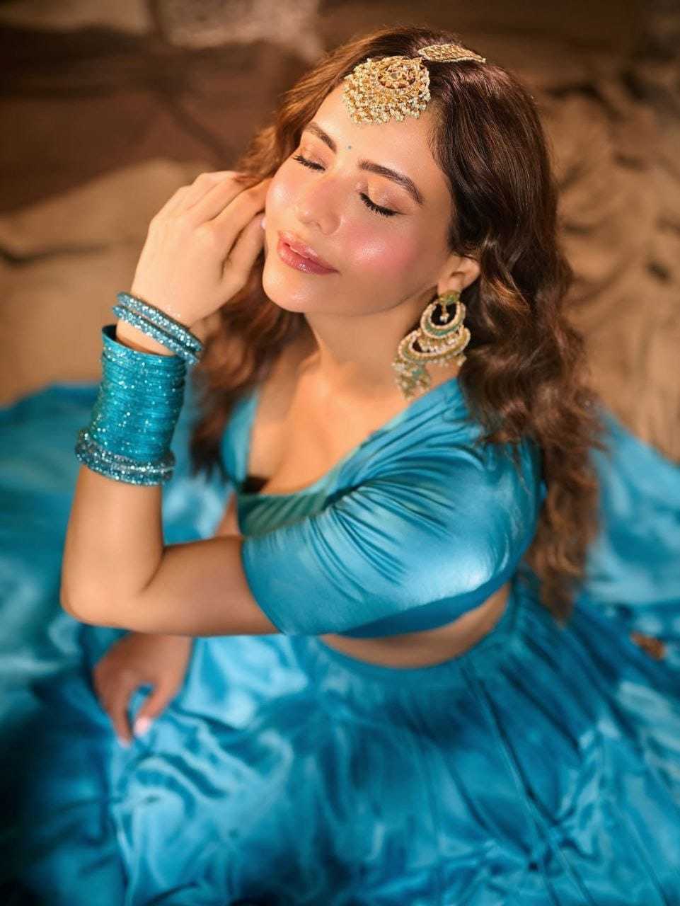 Ynf Satin RIN157 5275 Lehengas Plus Size Collections Wholesale Designer Lehenga Satin Lehenga Blue Lehenga Manufacturer- Kapda Export