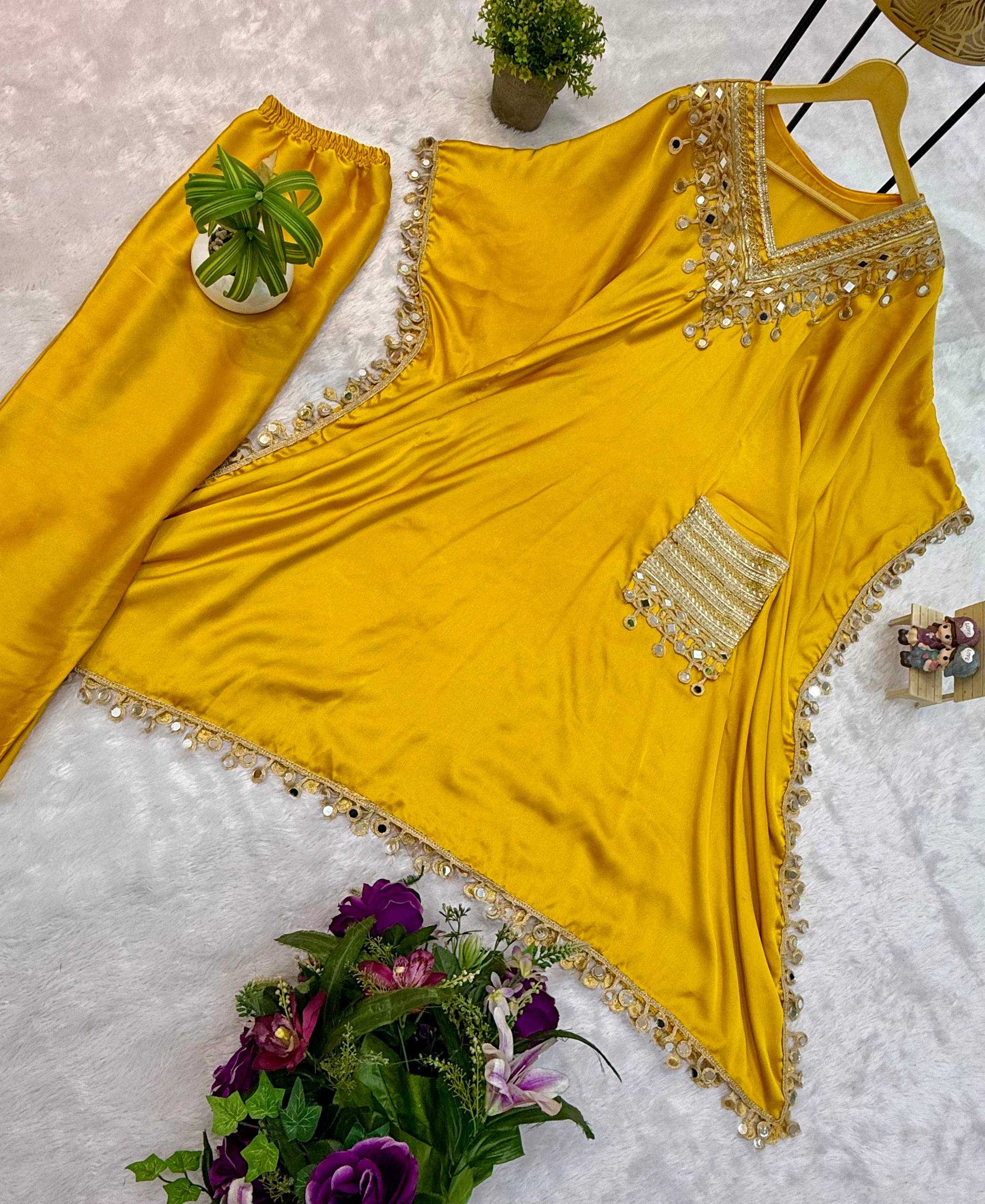 Ynf Satin RIN215 1122 Kurti Wholesale Party Wear Kurtis Kurtis With Bottom Kaftan Kurtis Manufacturer- Kapda Export