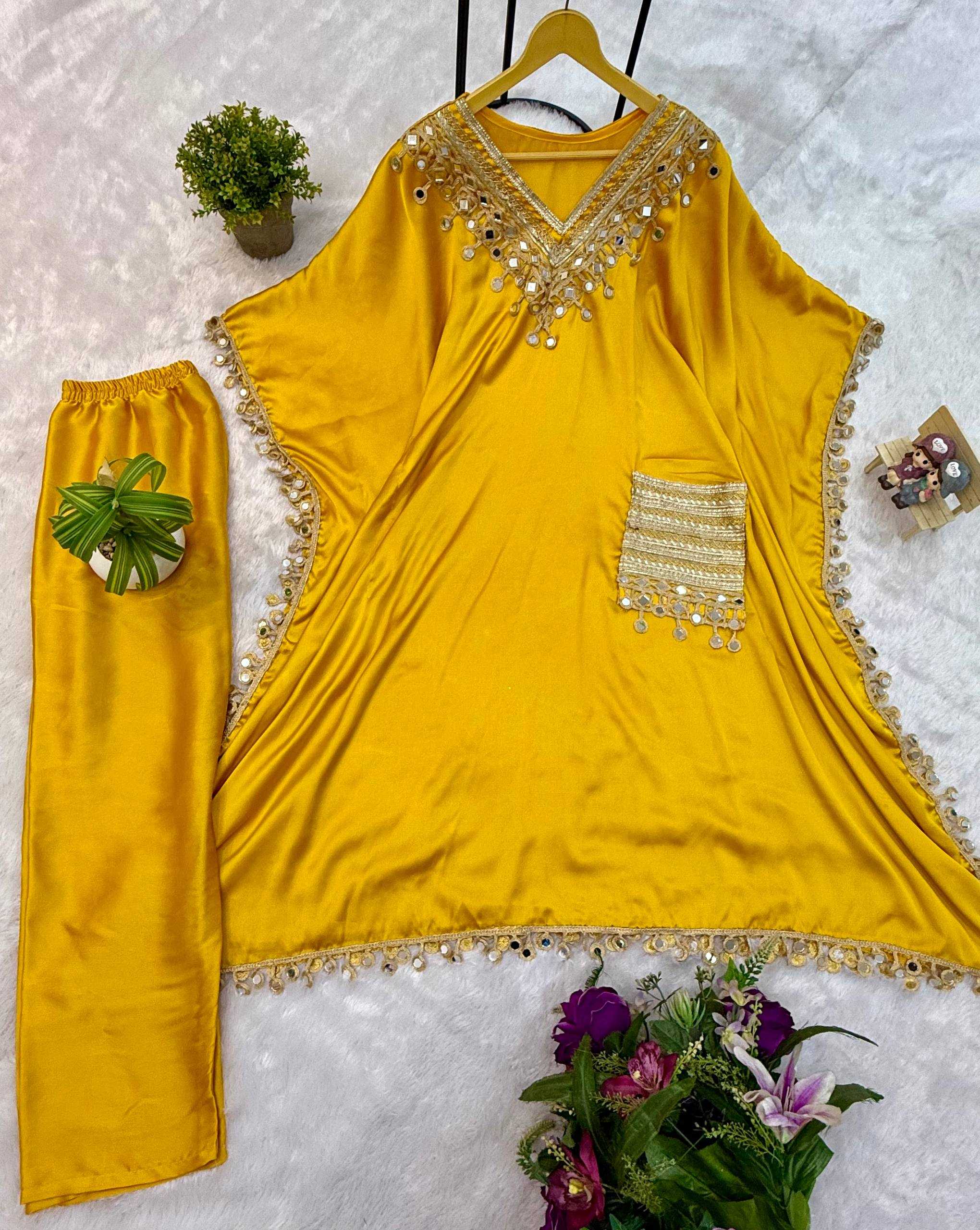 Ynf Satin RIN215 1122 Kurti Wholesale Party Wear Kurtis Kurtis With Bottom Kaftan Kurtis Manufacturer- Kapda Export