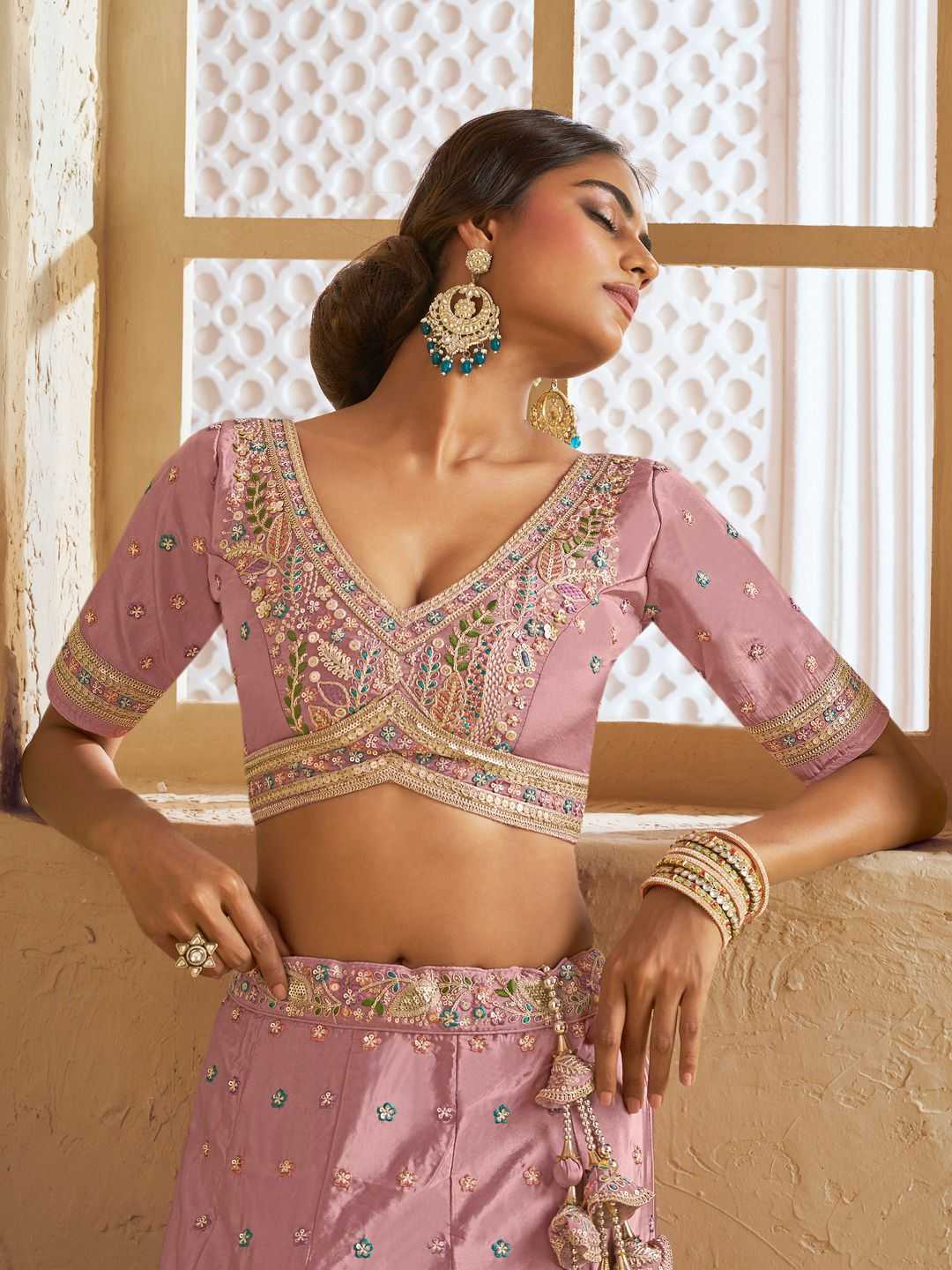 Ynf Satin Silk KESH530 6138 Lehengas Wedding Collections Festive Collections Wholesale Silk Lehenga Designer Lehenga Choli Pink Lehenga Manufacturer- Kapda Export