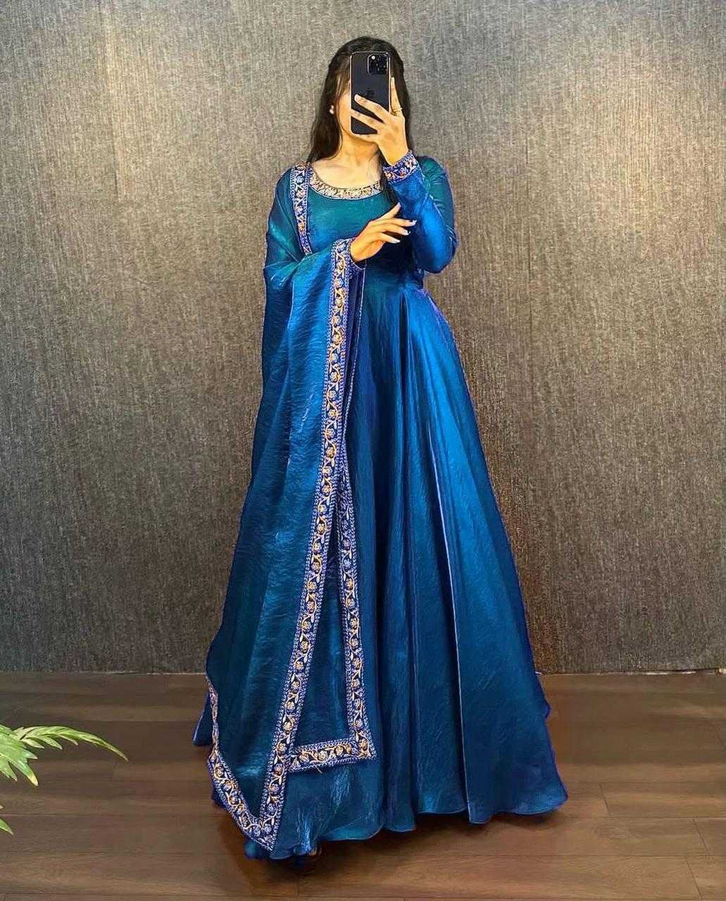 Ynf Silk KESH175 Fendi Silk Kurti Wholesale Designer Kurtis Anarkali Kurtis Floor-Length Kurtis Manufacturer- Kapda Export