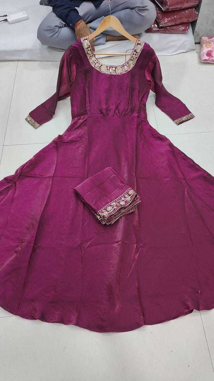 Ynf Silk KESH175 Fendi Silk Kurti Wholesale Designer Kurtis Anarkali Kurtis Floor-Length Kurtis Manufacturer- Kapda Export