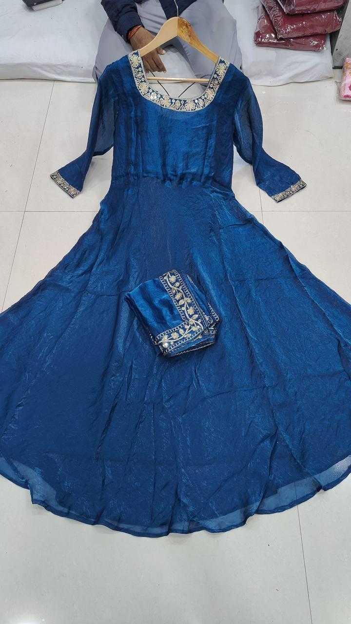 Ynf Silk KESH175 Fendi Silk Kurti Wholesale Designer Kurtis Anarkali Kurtis Floor-Length Kurtis Manufacturer- Kapda Export