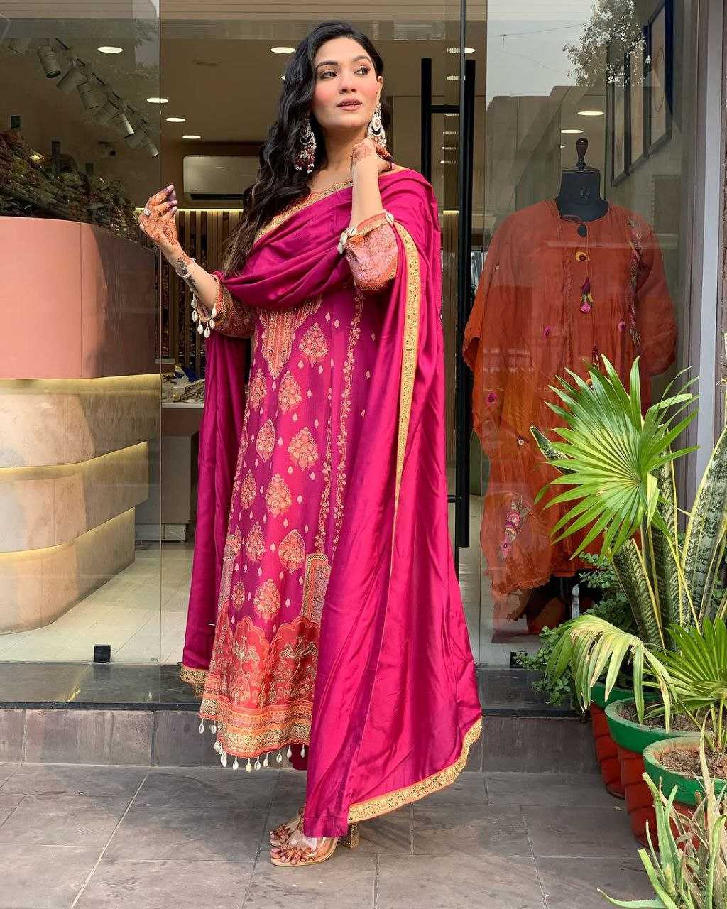 Ynf Silk KESH602 RESHMI Suits & Dresses Wholesale Printed Suits Silk Suits Pink Salwar Suit Manufacturer- Kapda Export