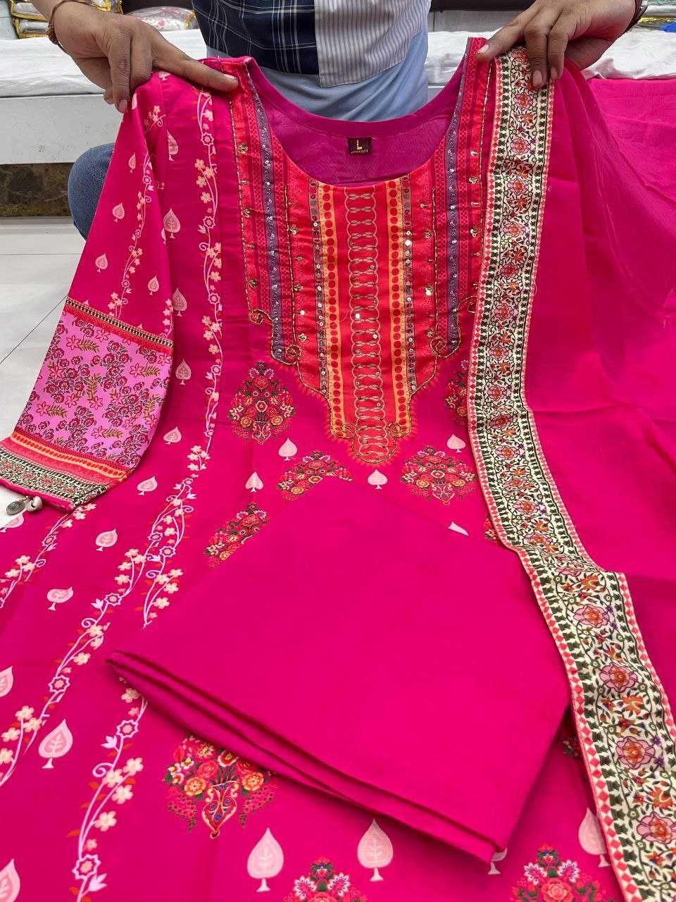 Ynf Silk KESH602 RESHMI Suits & Dresses Wholesale Printed Suits Silk Suits Pink Salwar Suit Manufacturer- Kapda Export