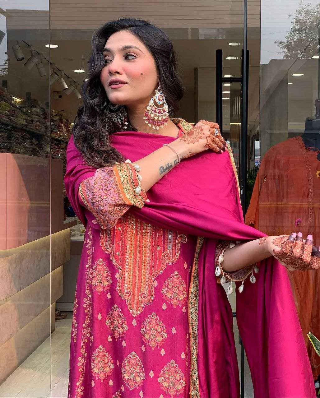 Ynf Silk KESH602 RESHMI Suits & Dresses Wholesale Printed Suits Silk Suits Pink Salwar Suit Manufacturer- Kapda Export