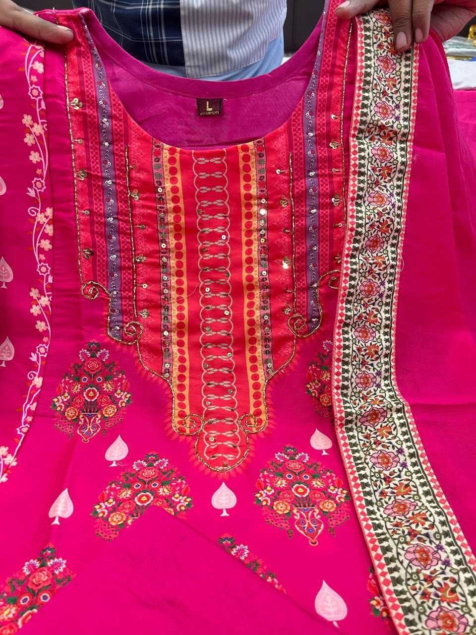 Ynf Silk KESH602 RESHMI Suits & Dresses Wholesale Printed Suits Silk Suits Pink Salwar Suit Manufacturer- Kapda Export
