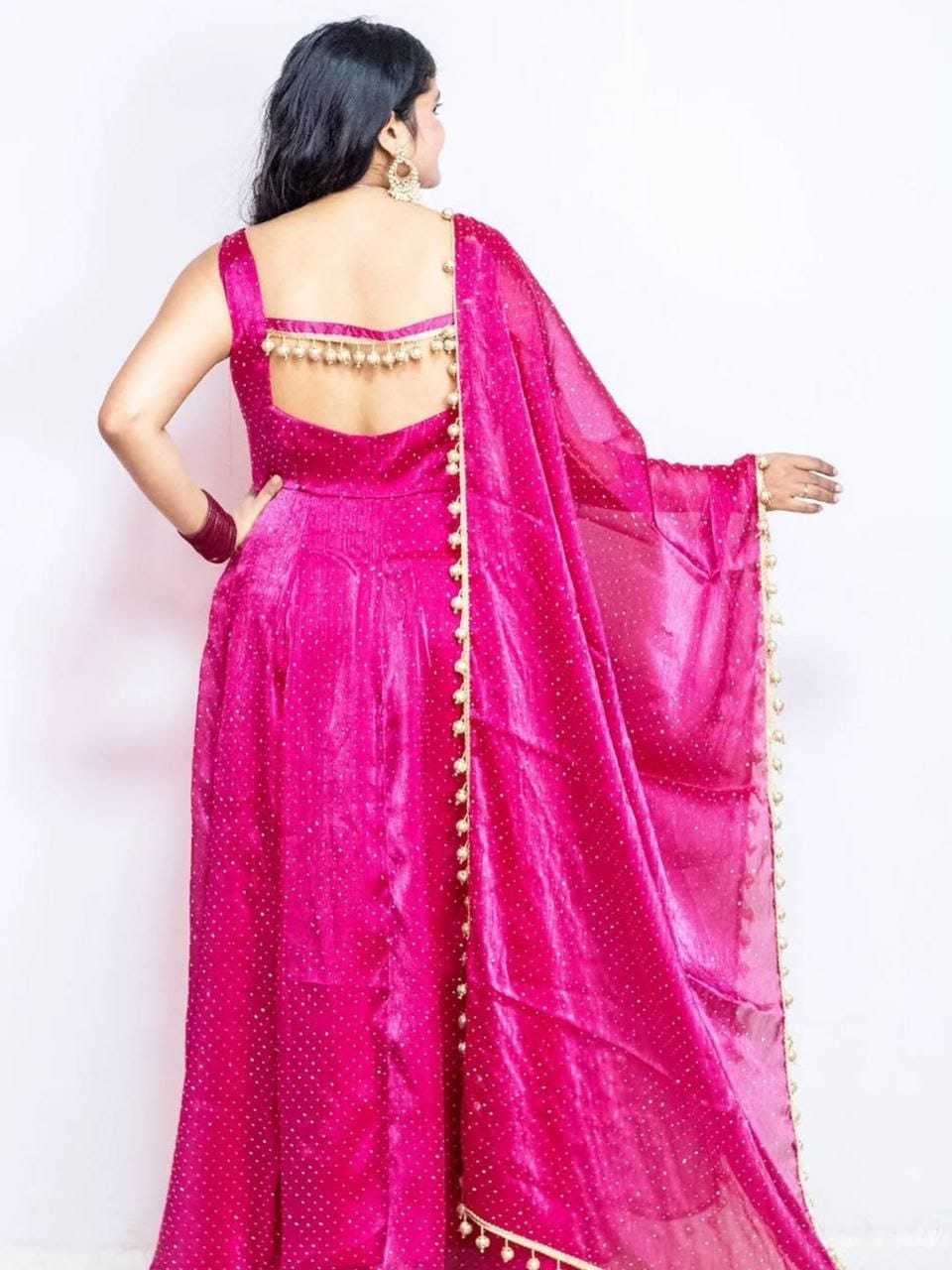 Ynf Silk RIN157 2178 Gowns Plus Size Collections Wholesale Designer Gowns Silk Gowns Pink Gown Manufacturer- Kapda Export