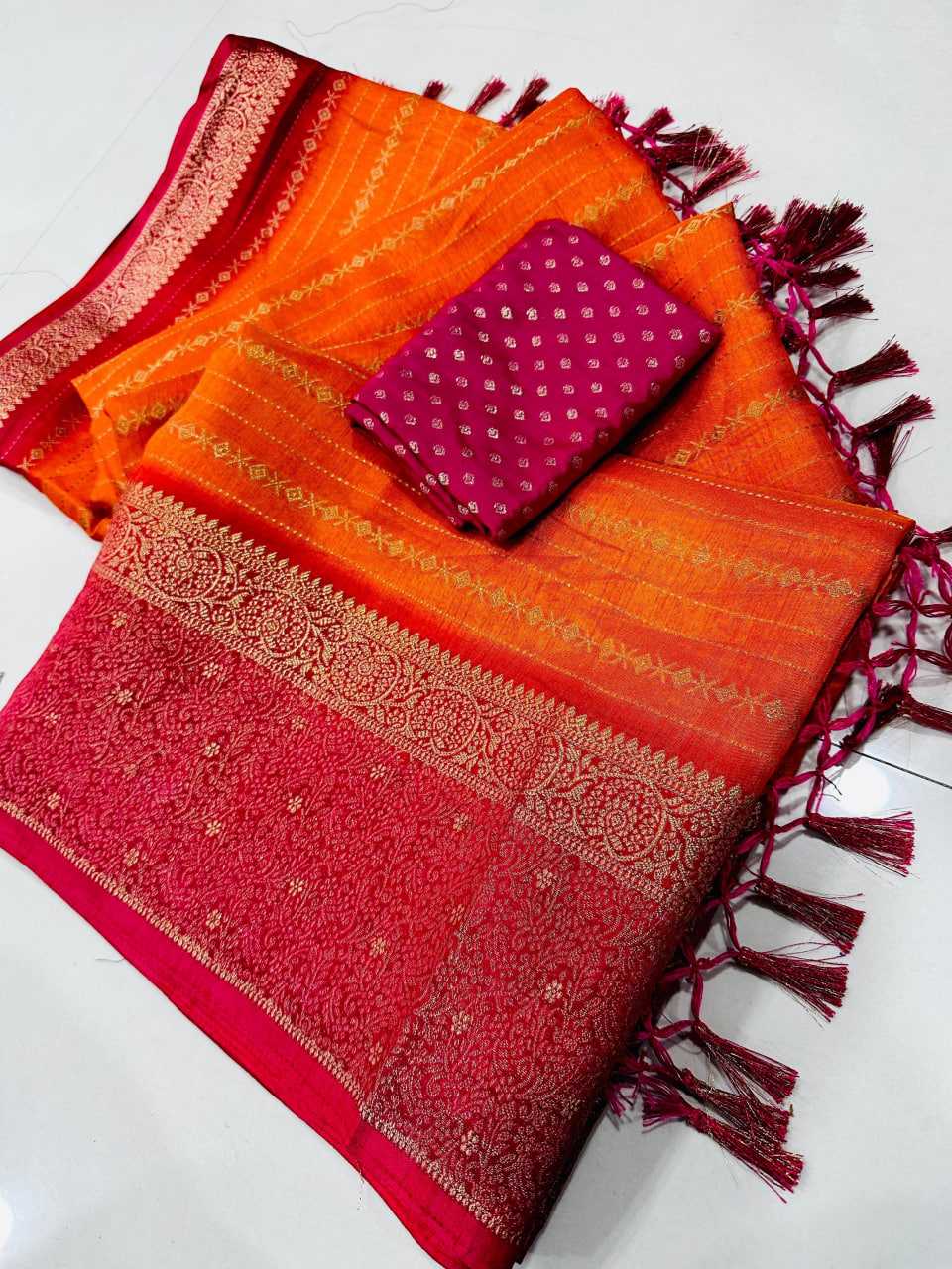Ynf Soft Dola KESH574 110 Sarees Festive Collections Wholesale Party Wear Sarees Festive Sarees Orange Sarees Manufacturer- Kapda Export